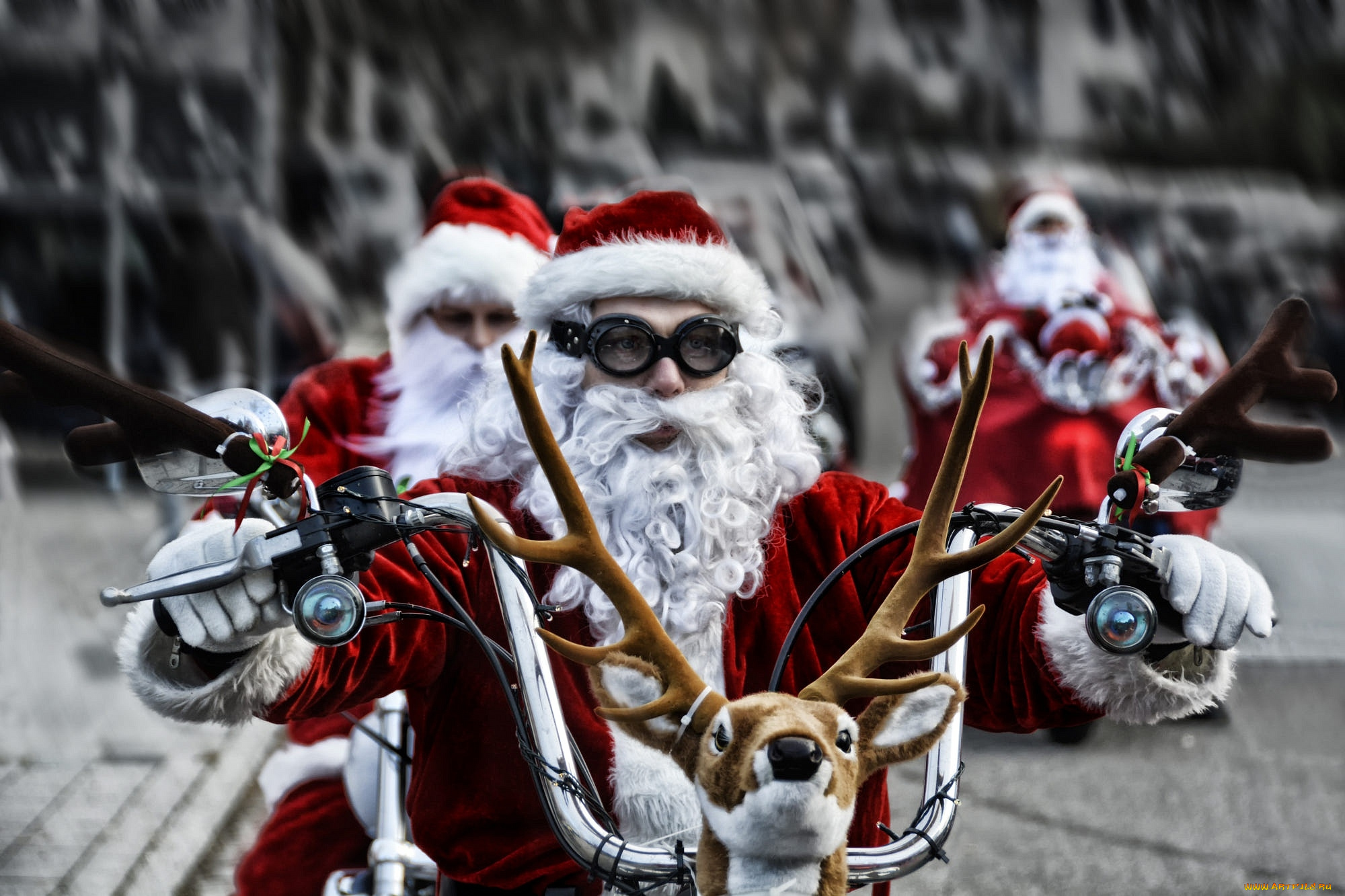 праздничные, дед, мороз, , санта, клаус, мотоциклы, санта, очки