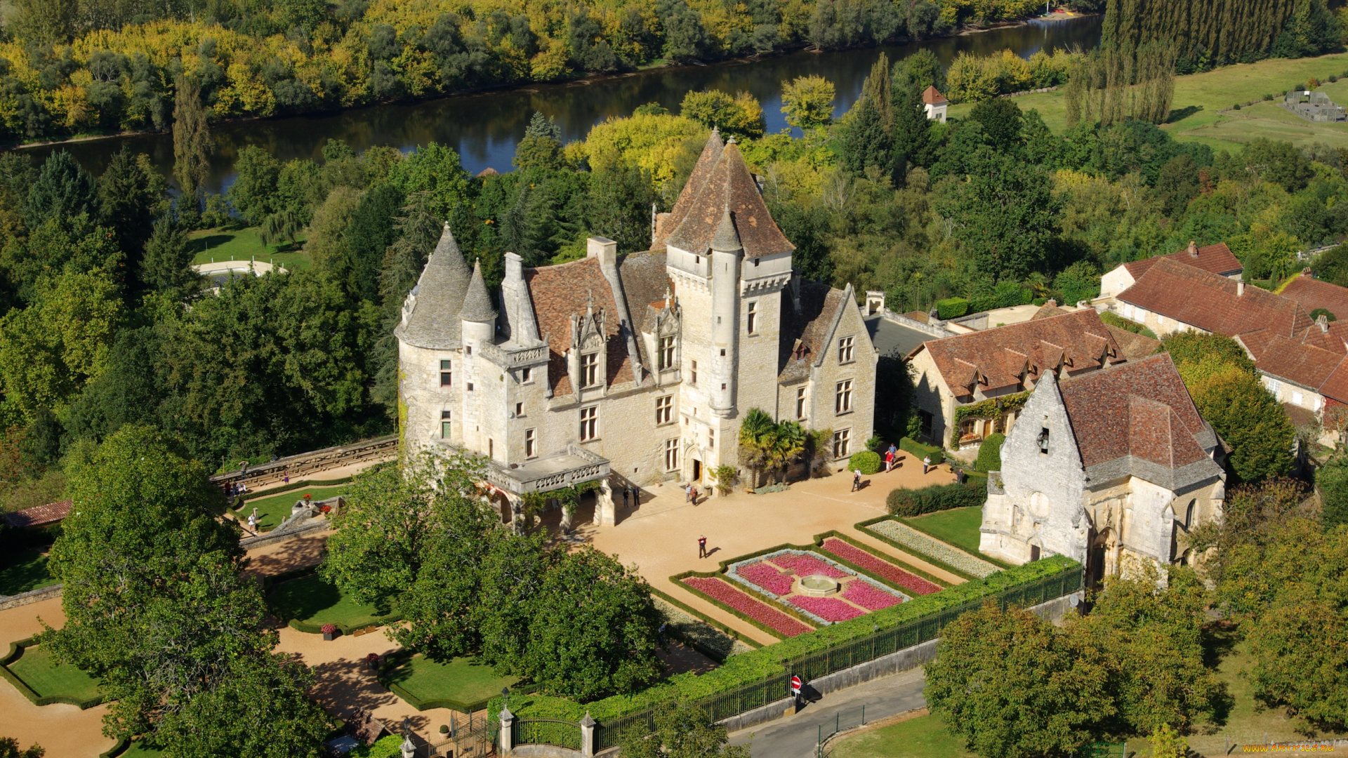 chateau, des, milandes, франция, города, дворцы, замки, крепости, замок, парк