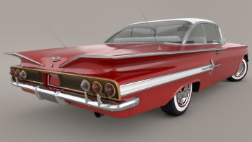 обоя автомобили, 3д, impala, chevrolet, 1960
