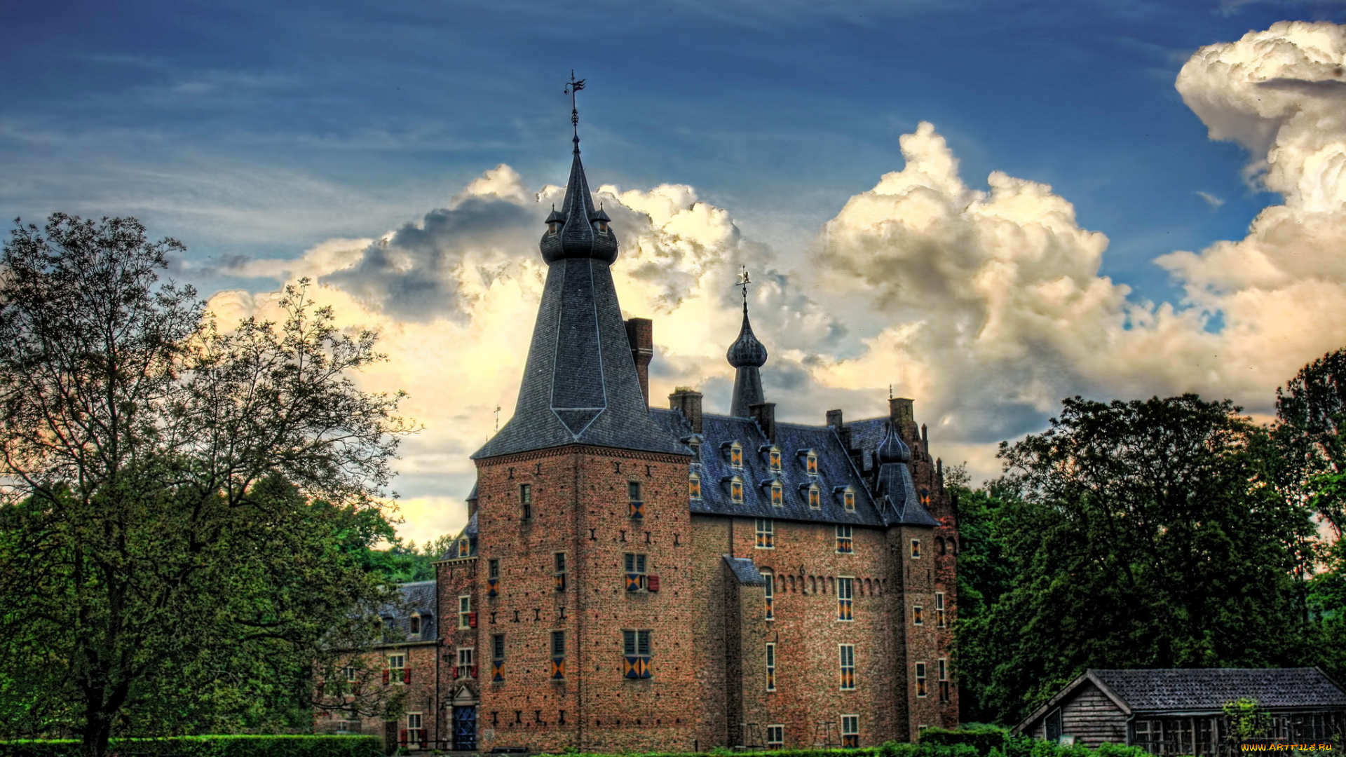 замок, doorwerth, нидерланды, города, дворцы, замки, крепости