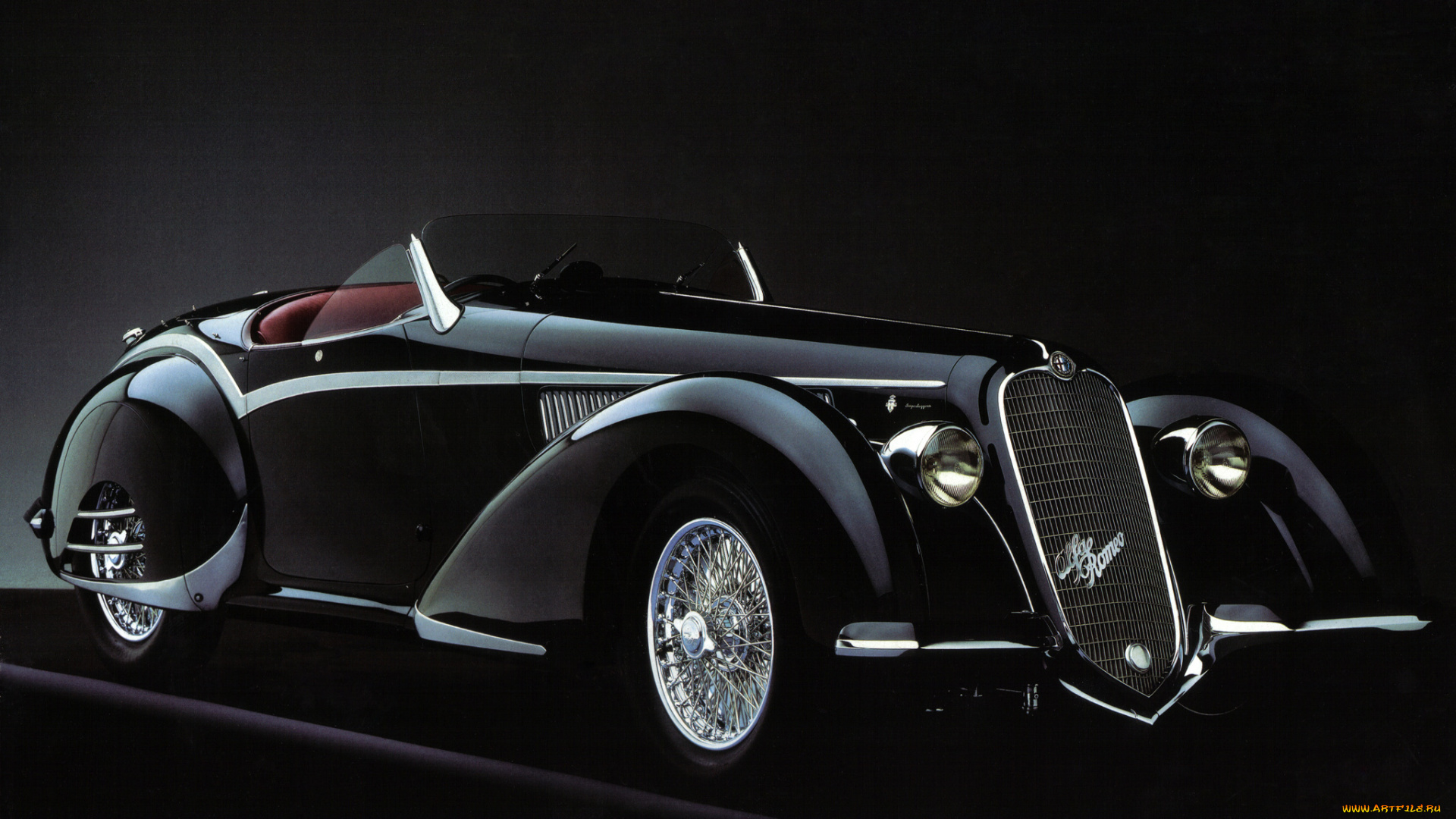 автомобили, классика, alfa, romeo, 1938, retro, black, ретро, черный