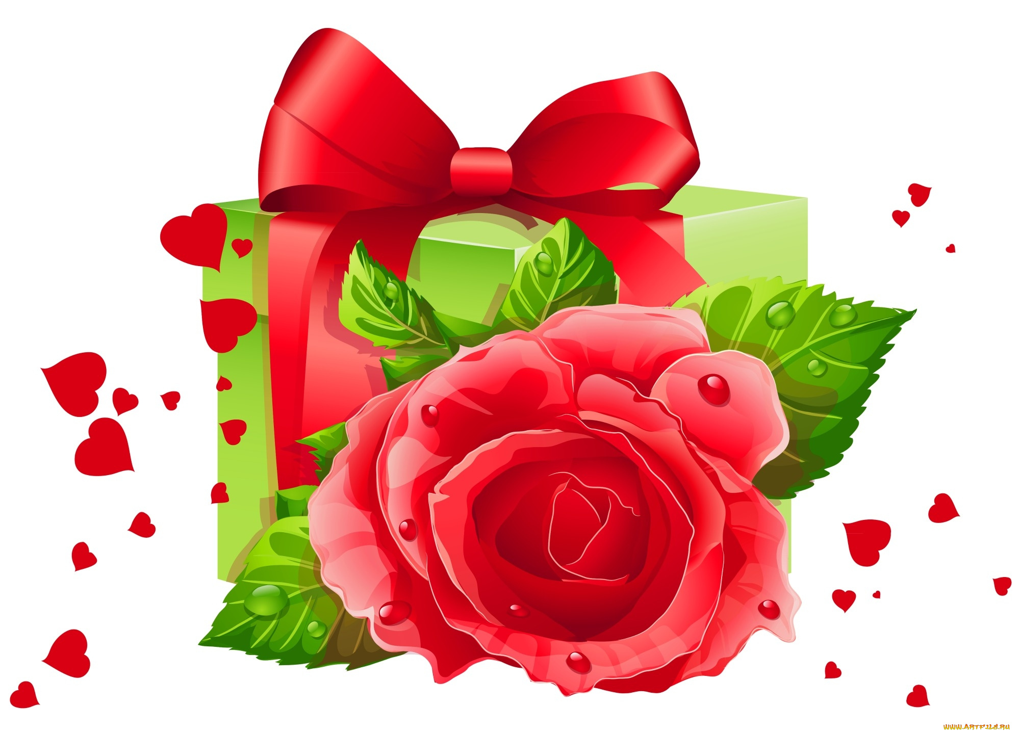 праздничные, день, святого, валентина, , сердечки, , любовь, роза, подарок, сердечки