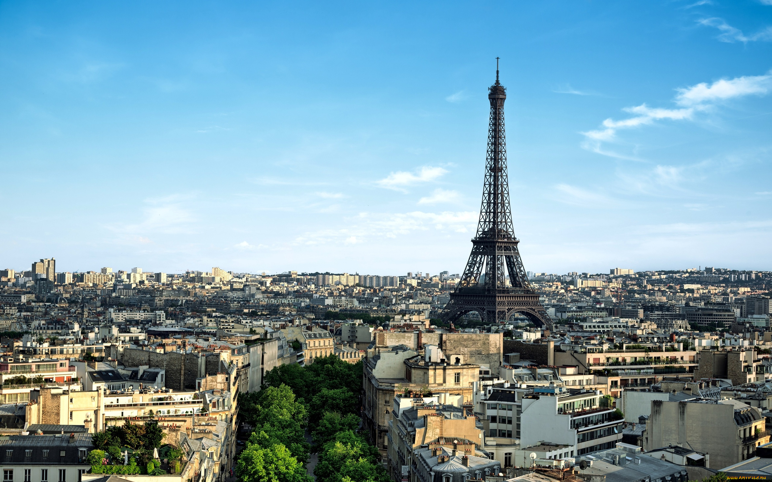 eiffel, tower, города, париж, франция, панорама, эйфелева, башня