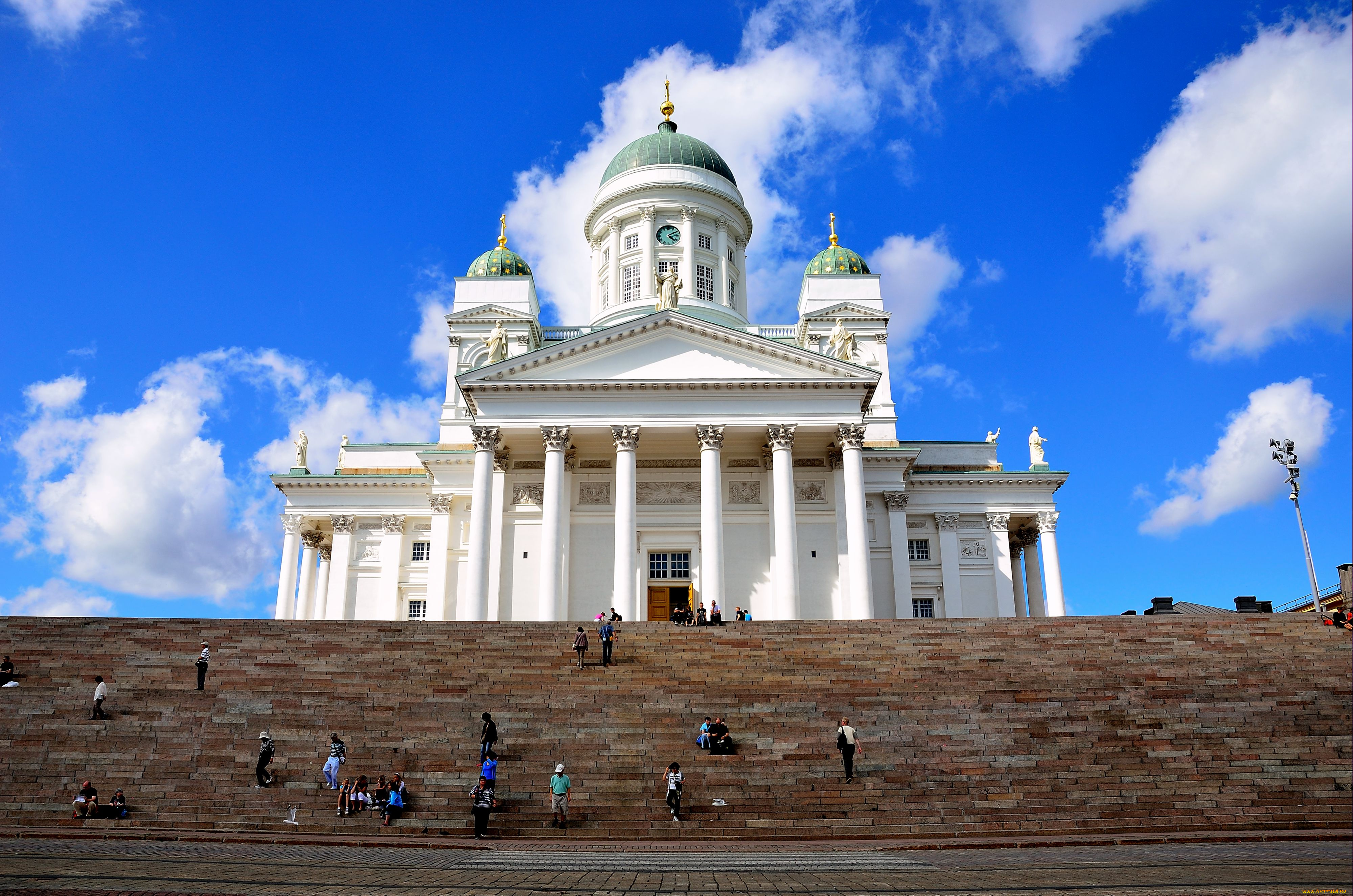 города, хельсинки, финляндия, лестница, здание, колонны