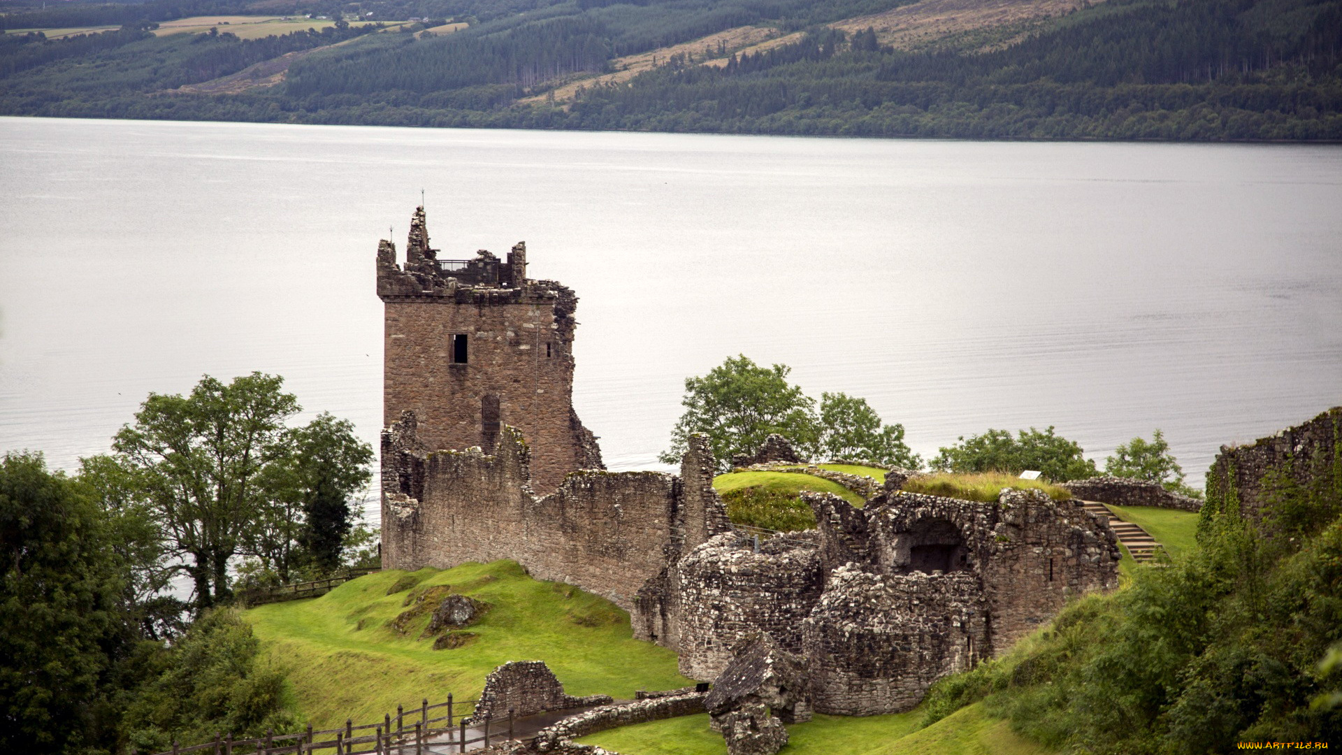 urquhart, castle, scotland, города, замки, англии, urquhart, castle, scotland