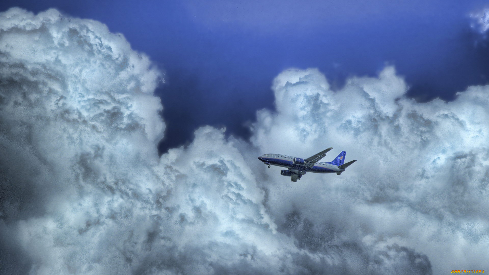 облаках, авиация, пассажирские, самолёты, самолет, облака, полет, небо