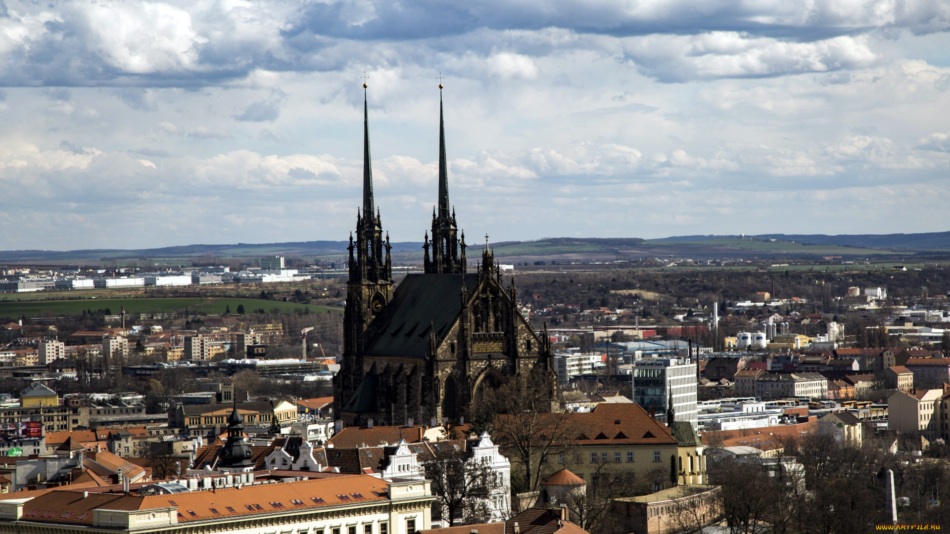 брно, Чехия, города, -, панорамы