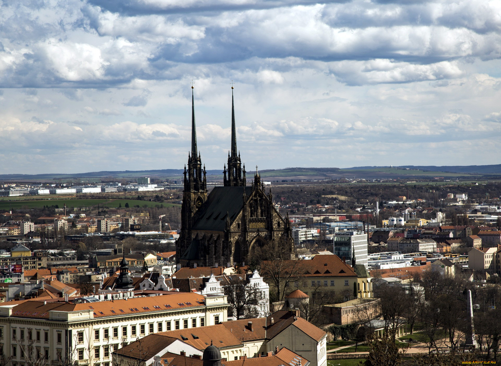 брно, Чехия, города, -, панорамы