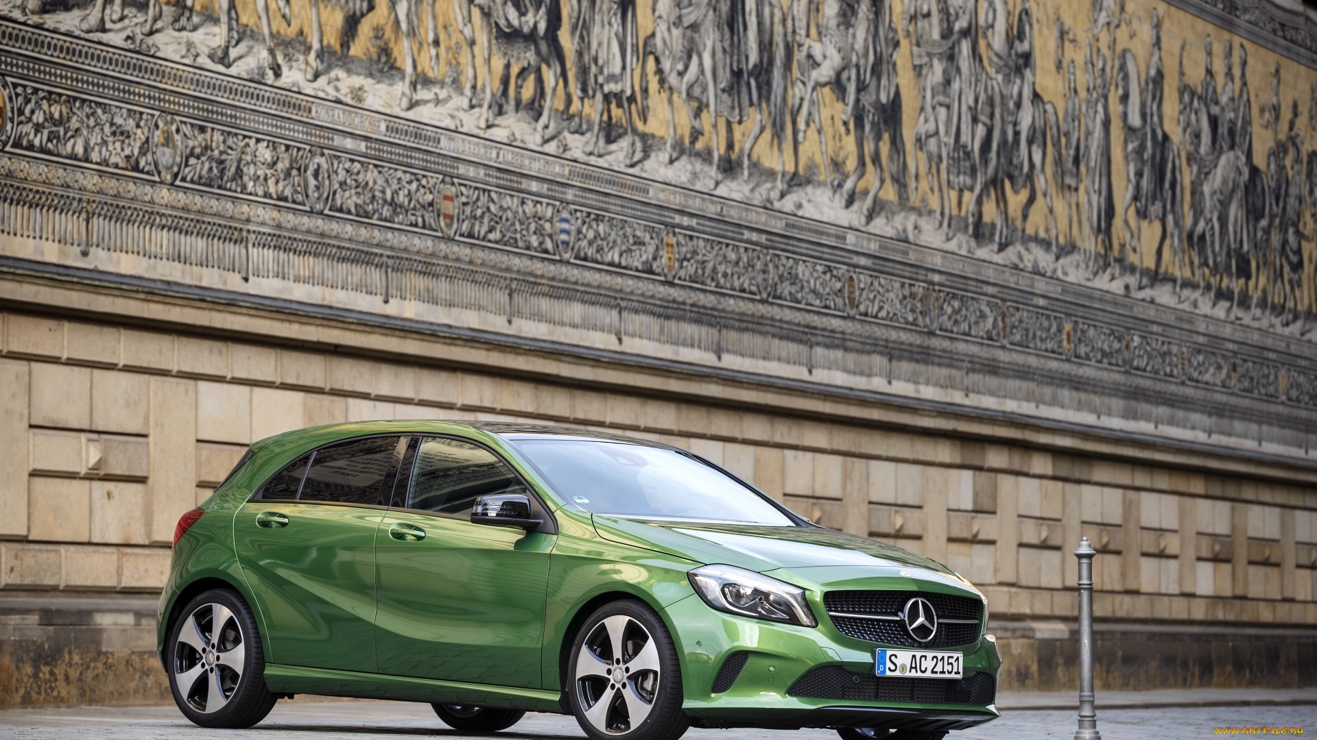 автомобили, mercedes-benz, зеленый, 2015г, w176, style, a, 200