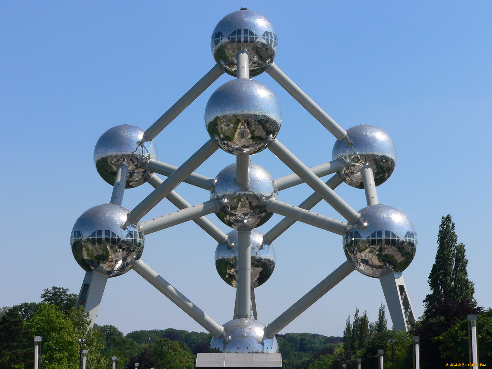 города, брюссель, бельгия, модель, атома