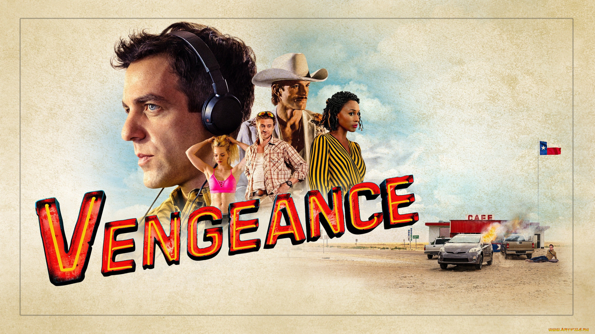 vengeance, ||, 2022, кино, фильмы, vengeance, месть, триллер, комедия, детектив, bj, novak, постер