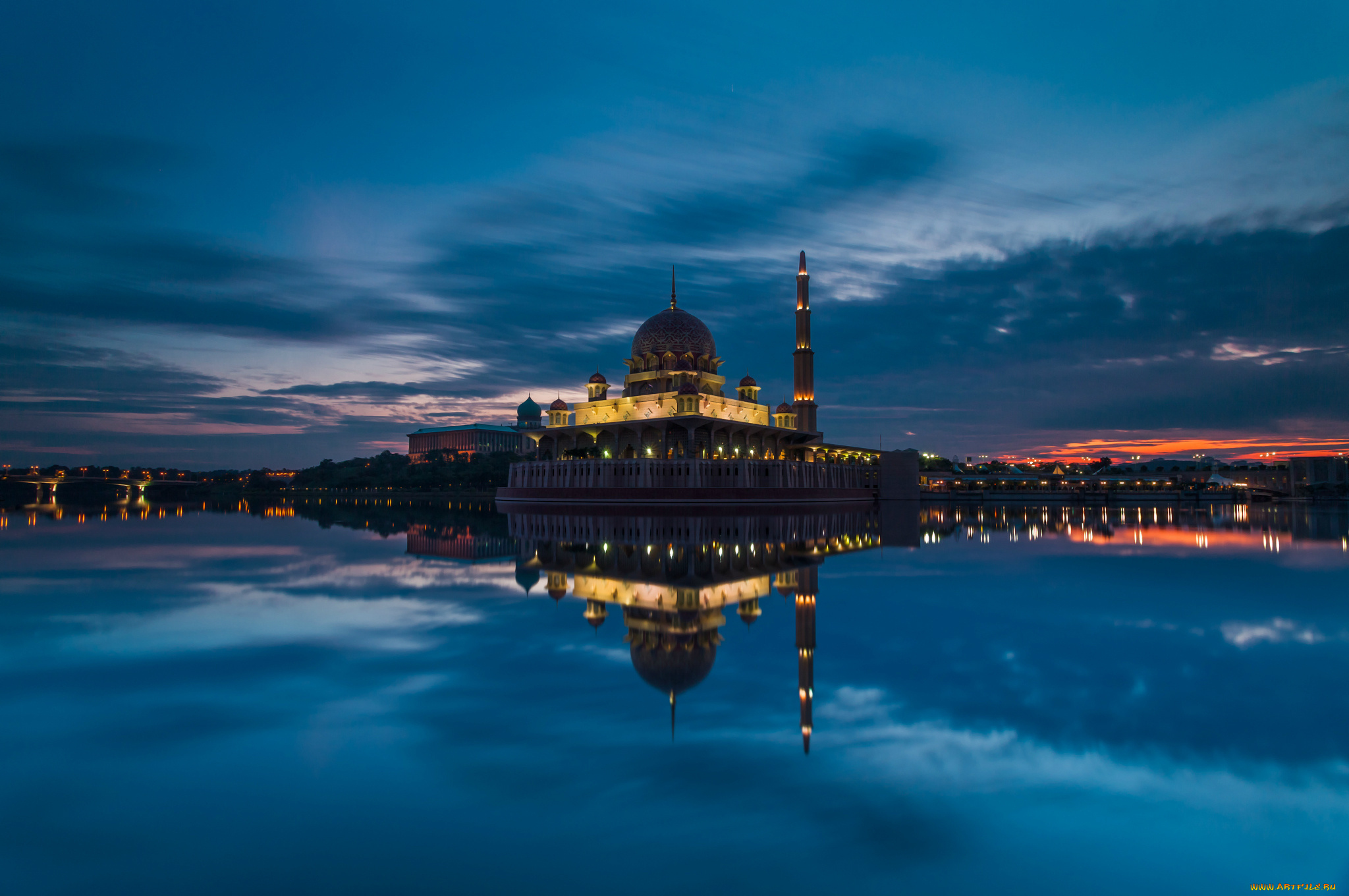 putra, mosque, putrajaya, malaysia, города, мечети, медресе, мечеть, озеро, отражение, малайзия, путраджайя, lake