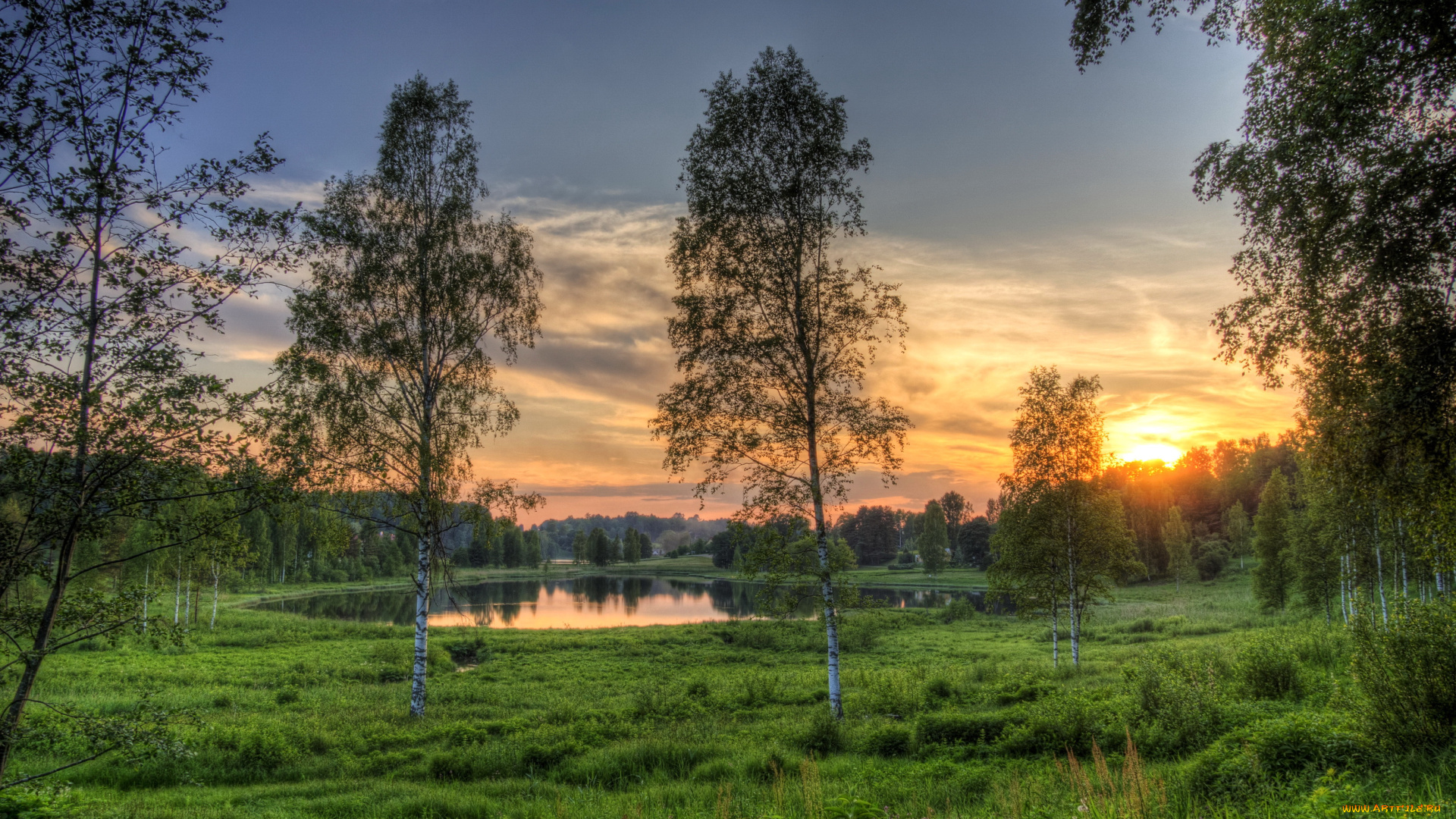 озеро, , rouger, , estonia, природа, пейзажи, rouger, estonia, озеро, деревья, трава