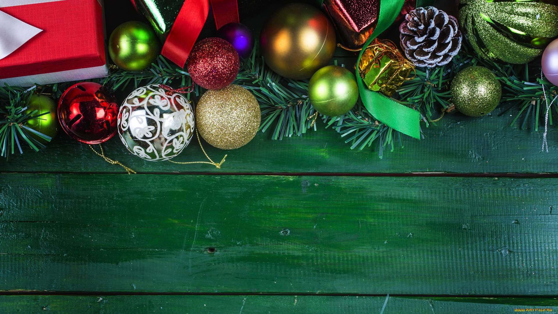 праздничные, -, разное, , новый, год, подарки, деревянная, поверхность, украшения, елочные, игрушки