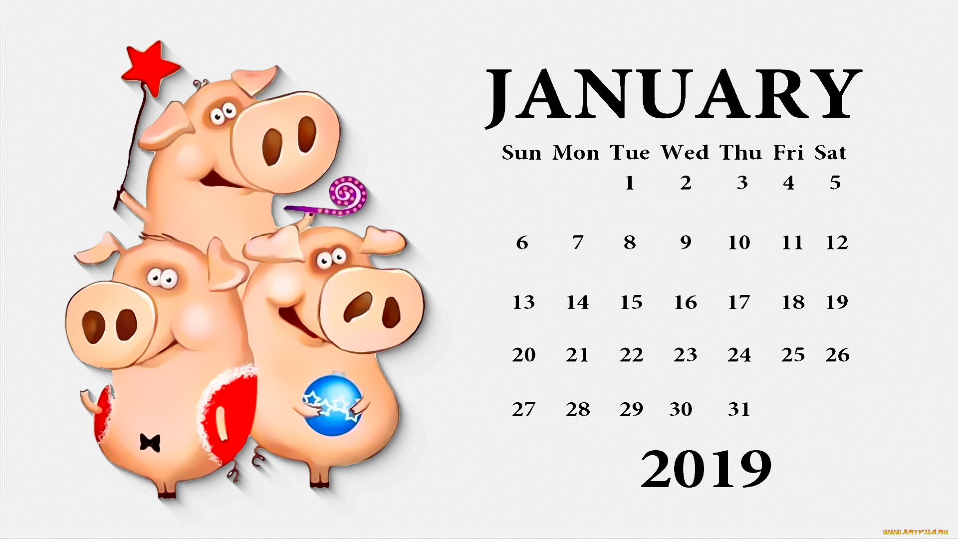 календари, праздники, , салюты, звезда, шар, игрушка, поросенок, свинья