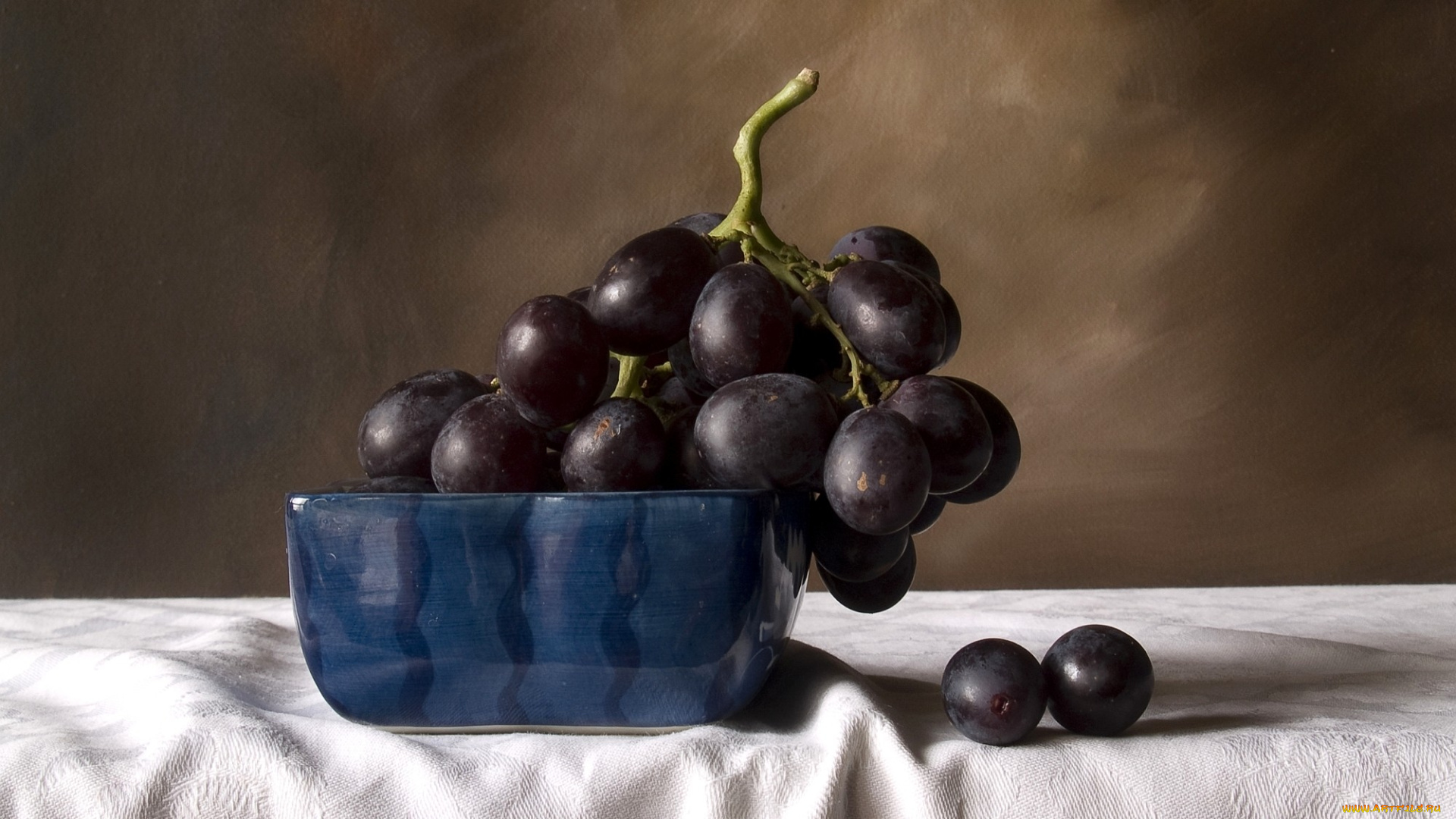 еда, виноград, гроздь, синий