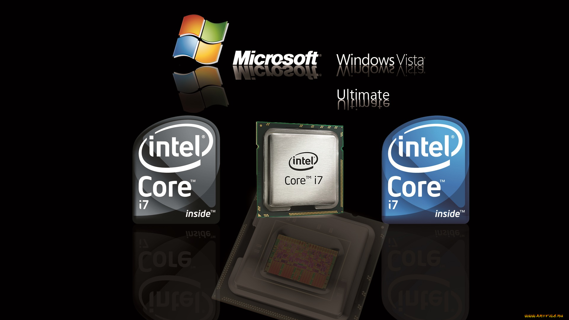 компьютеры, intel, фон, логотип