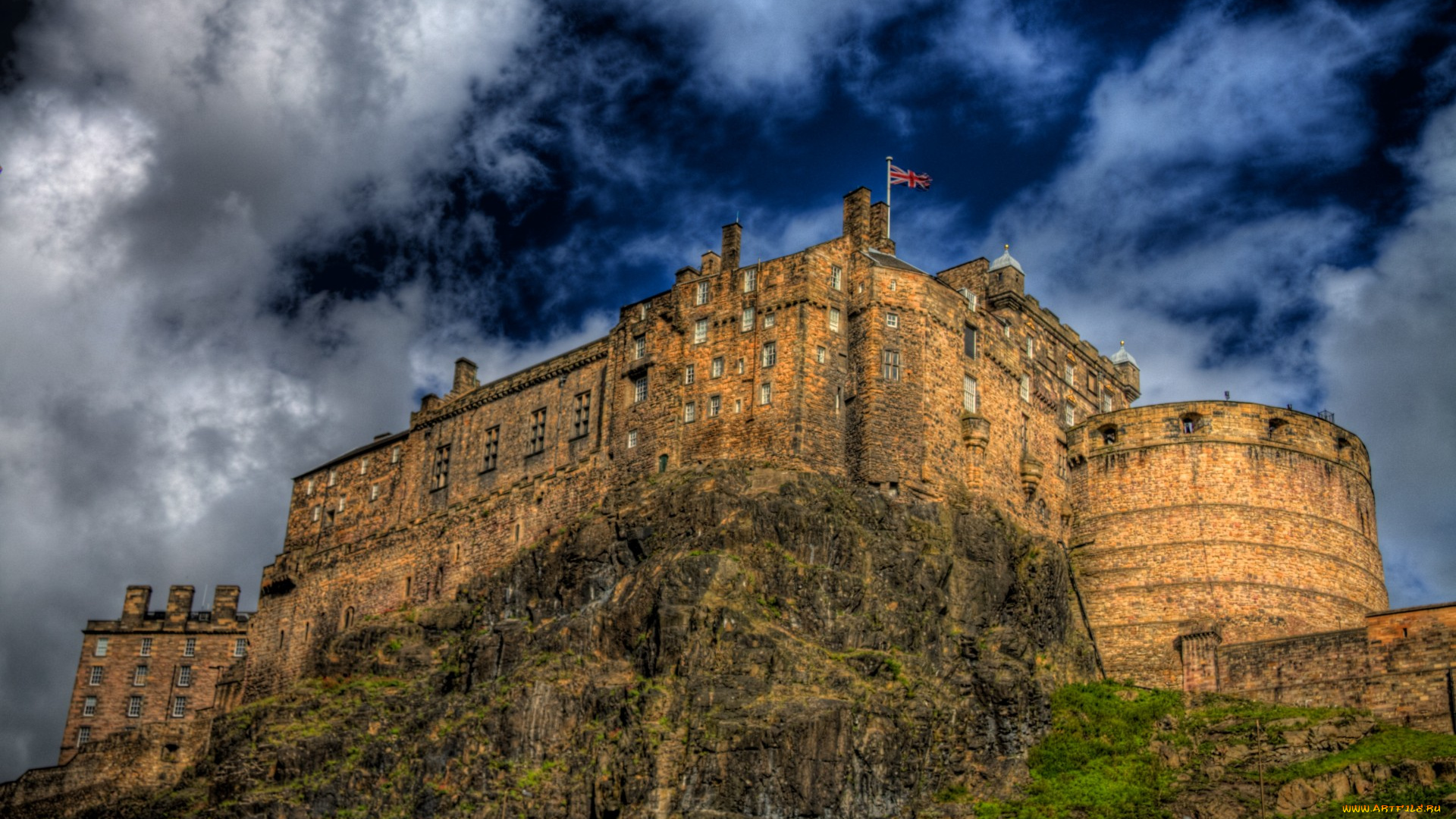 edinburgh, castle, города, эдинбург, , шотландия, холм, замок, стены, башни