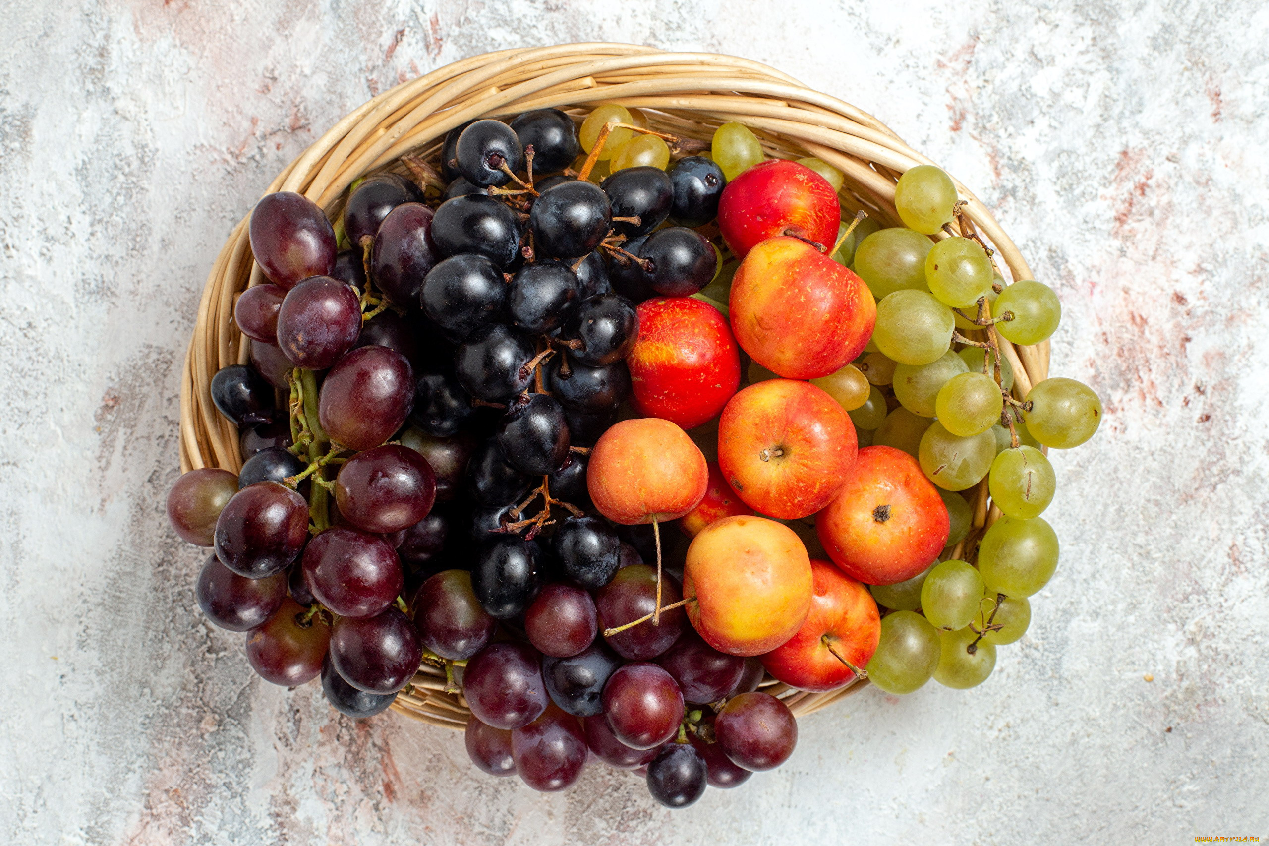 еда, фрукты, , ягоды, корзинка, виноград, ассорти, райские, яблоки
