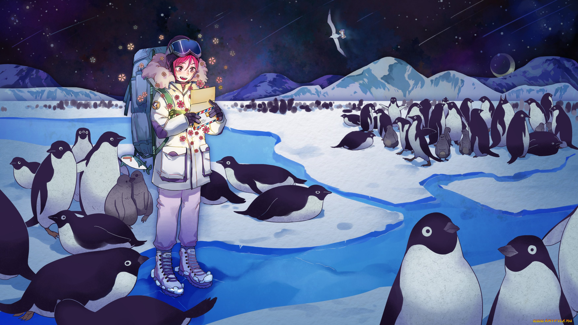 аниме, free, пингвины, мальчик
