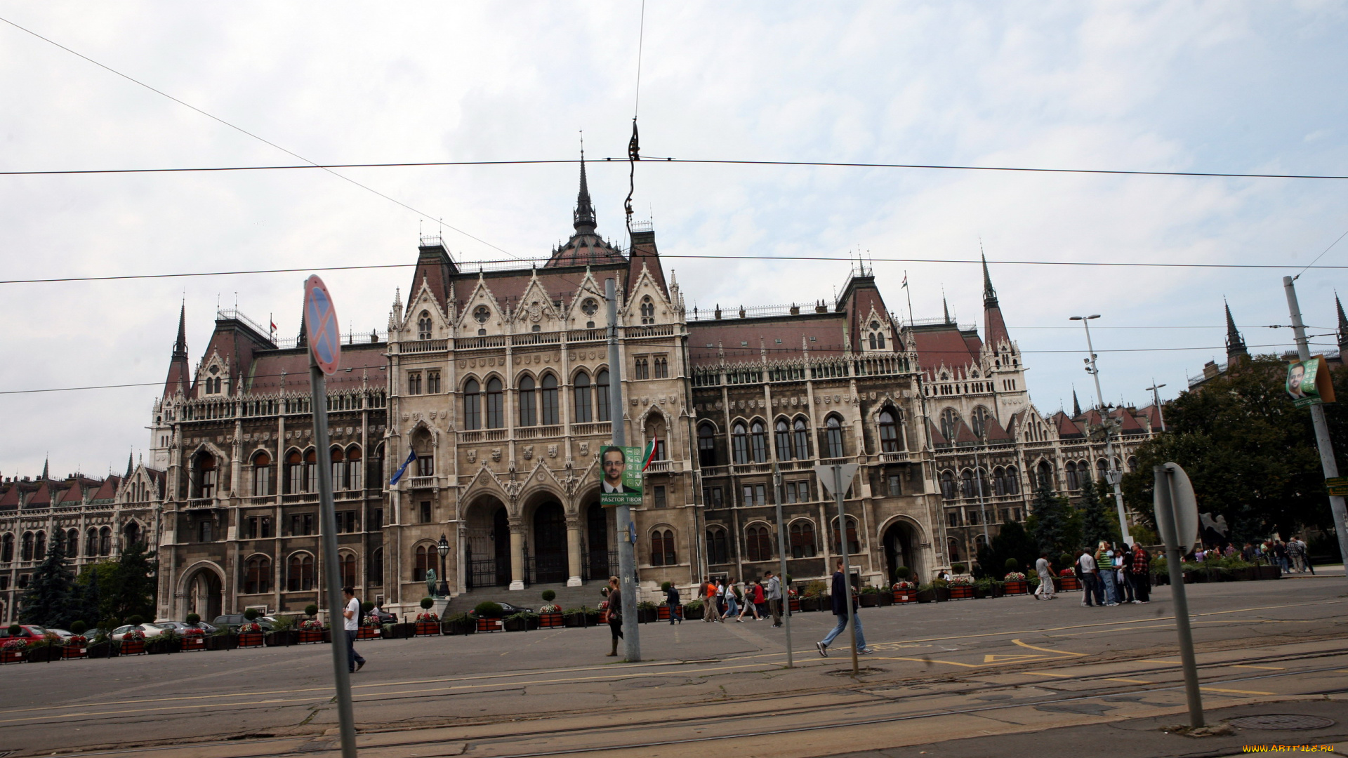 города, будапешт, , венгрия, площадь, здание