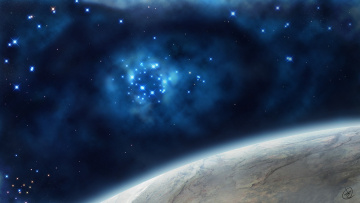 Картинка космос арт планета звезды вселенная