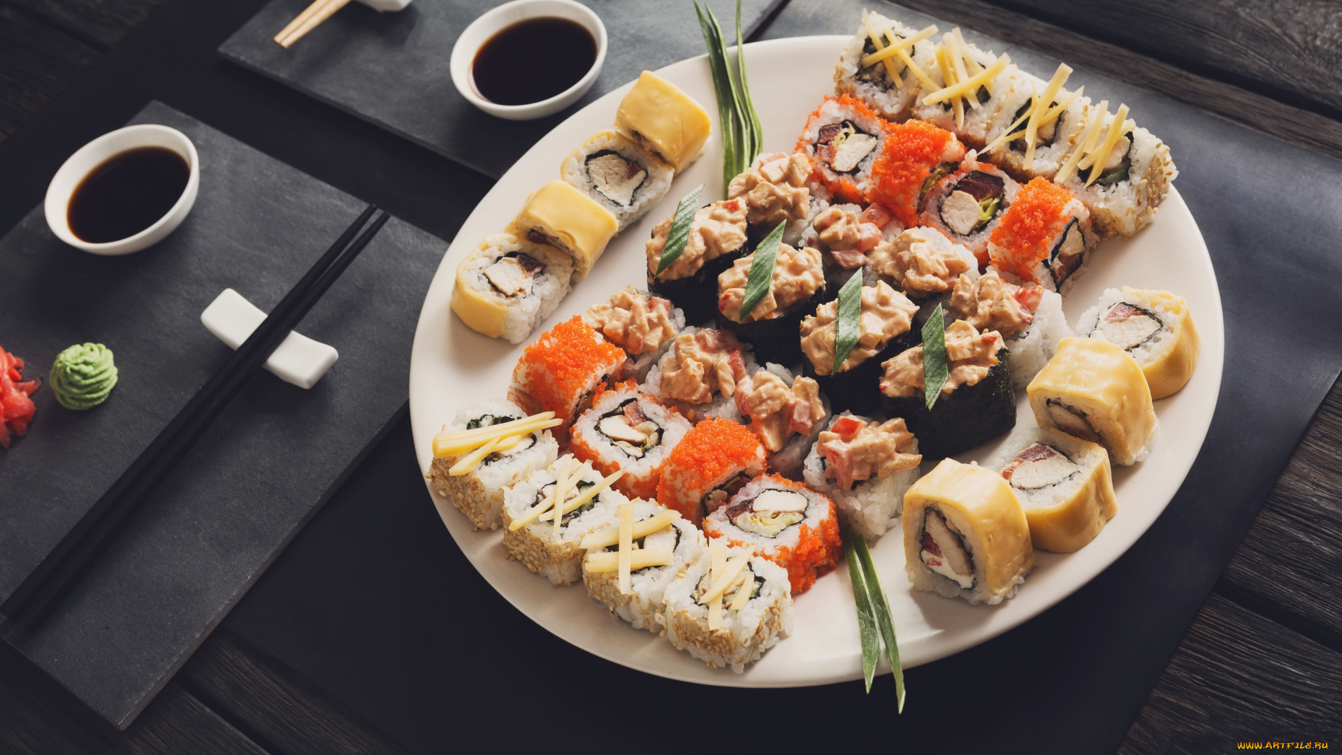 еда, рыба, , морепродукты, , суши, , роллы, соус, вассаби, роллы, sushi, палочки, japanese, food, set, имбирь, суши