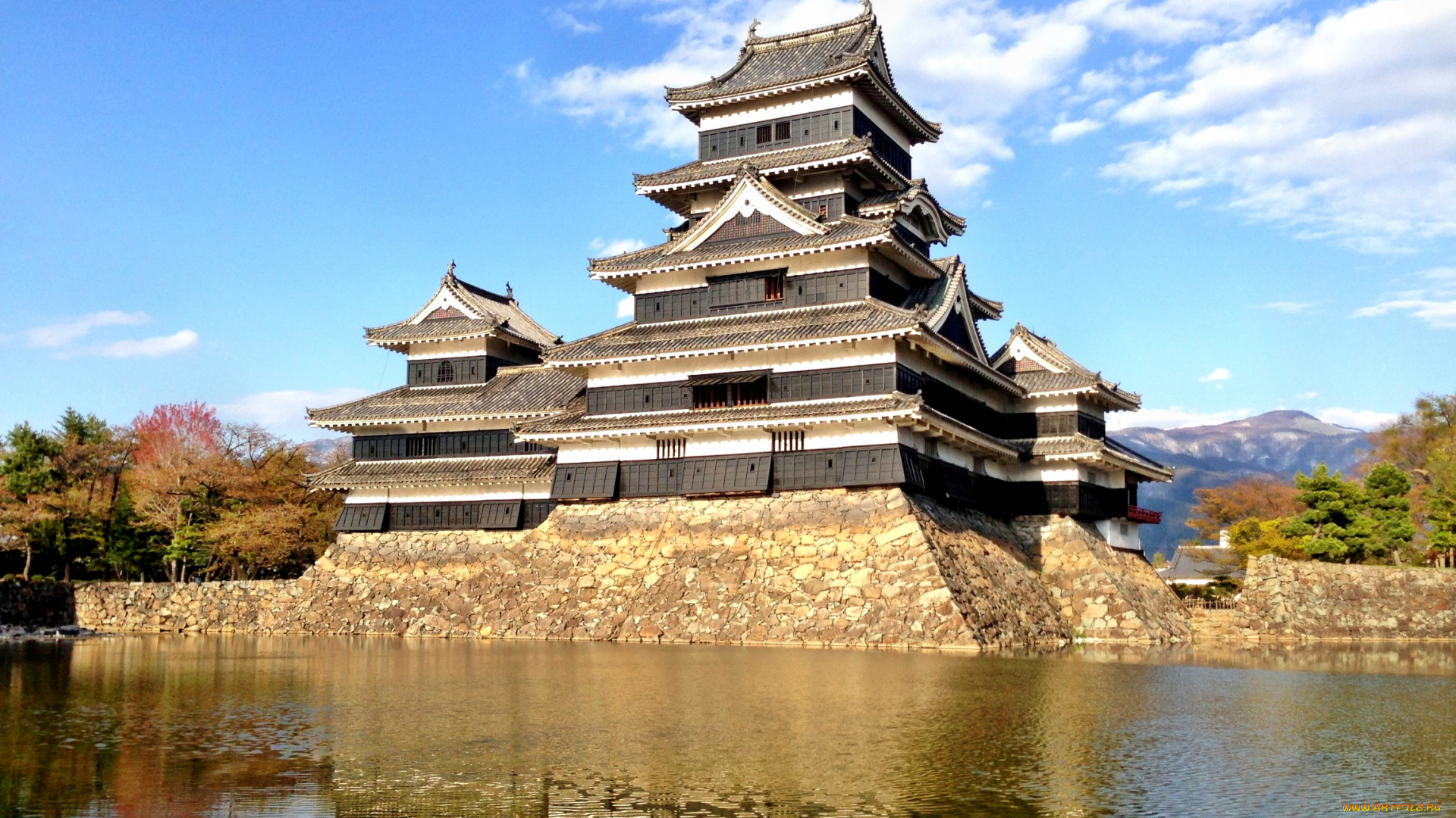 matumoto&, 12288, castle, города, замки, Японии, вода, замок, Япония