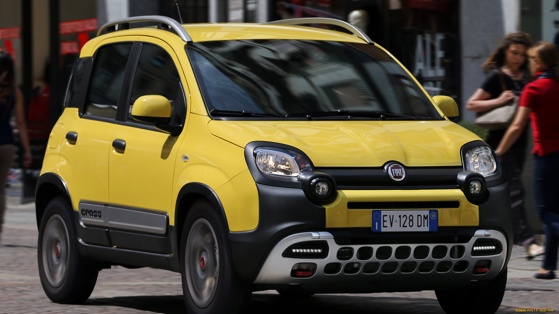 автомобили, fiat, 2014г, 319, cross, panda, желтый