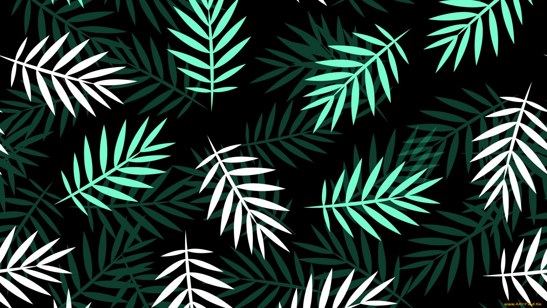 векторная, графика, природа, , nature, green, pattern, leaves, white, текстура