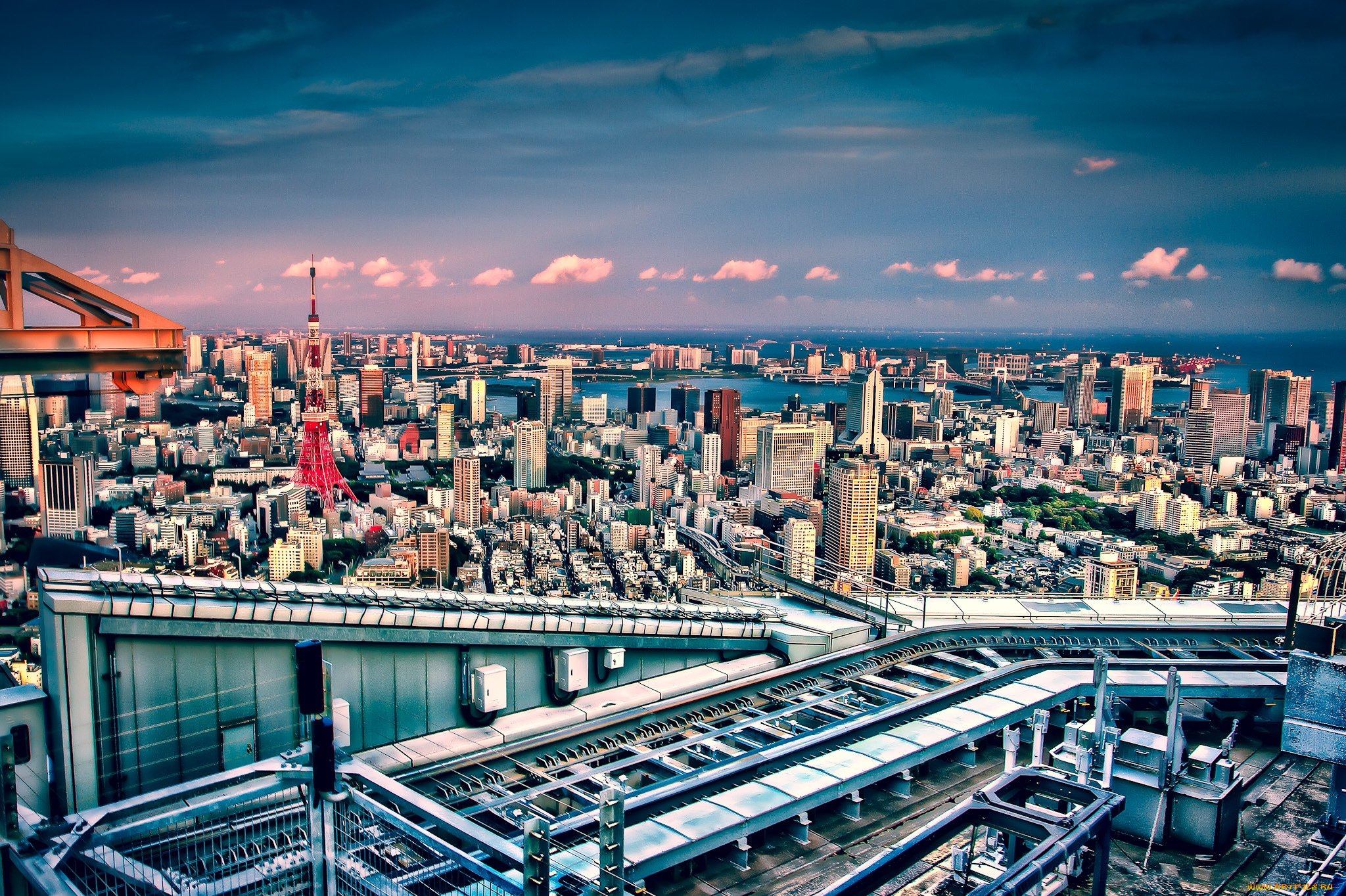 города, токио, Япония, панорама, небоскребы
