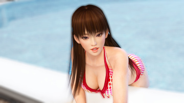 Картинка 3д+графика аниме+ anime девушка взгляд фон бассейн