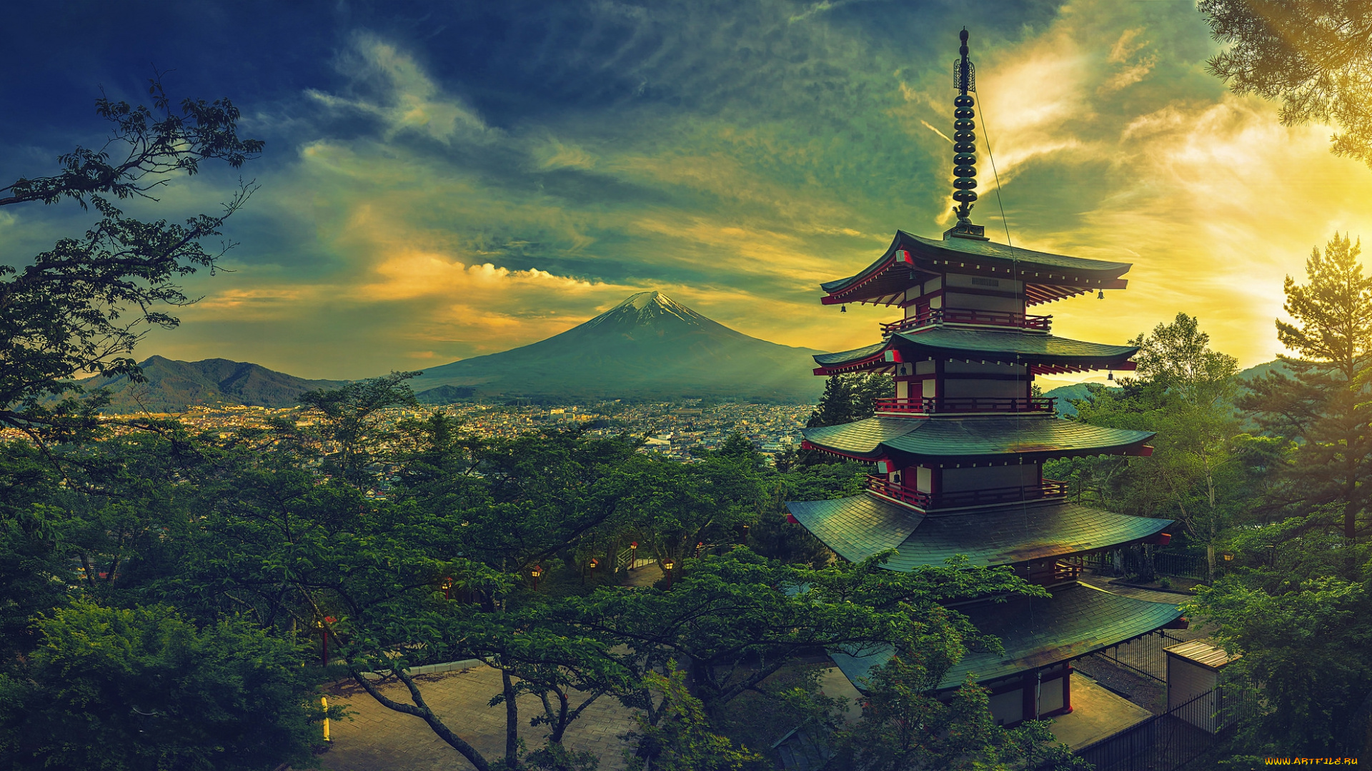 japanese, pagoda, города, -, буддийские, и, другие, храмы, простор
