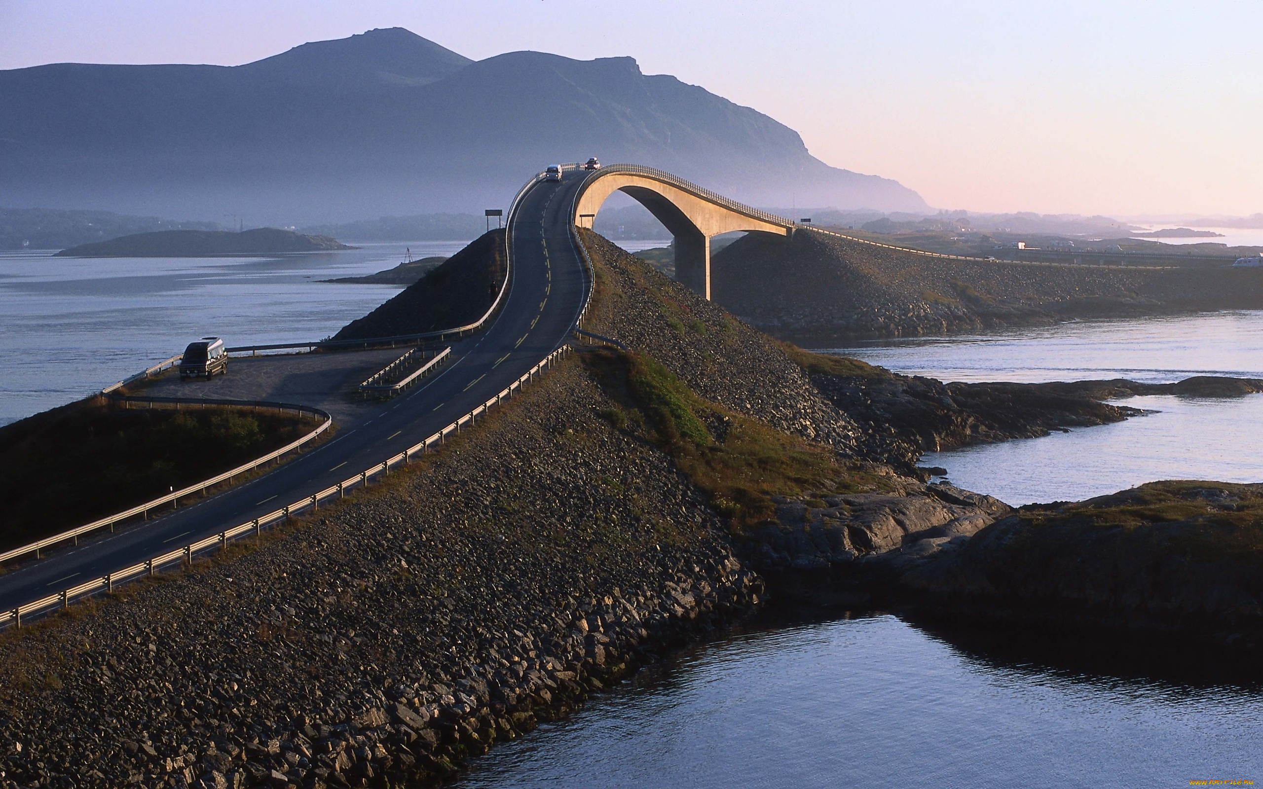 атлантическая, дорога, , норвегия, города, -, мосты, пейзаж, мост, дорога, норвегия, атлантическая