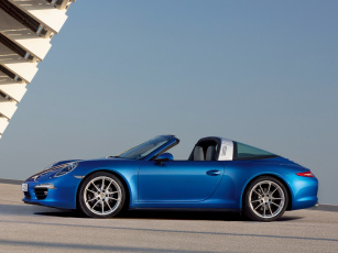 Картинка автомобили porsche targa-4 синий 911
