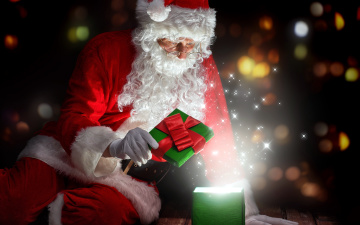 Картинка праздничные дед+мороз +санта+клаус санта коробка подарок