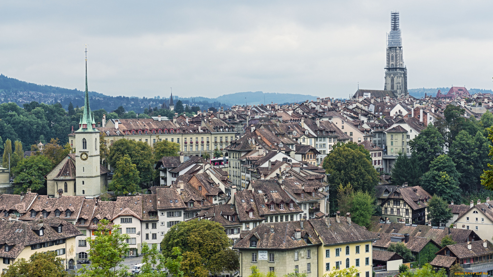 bern, switzerland, города, берн, швейцария, здания, панорама