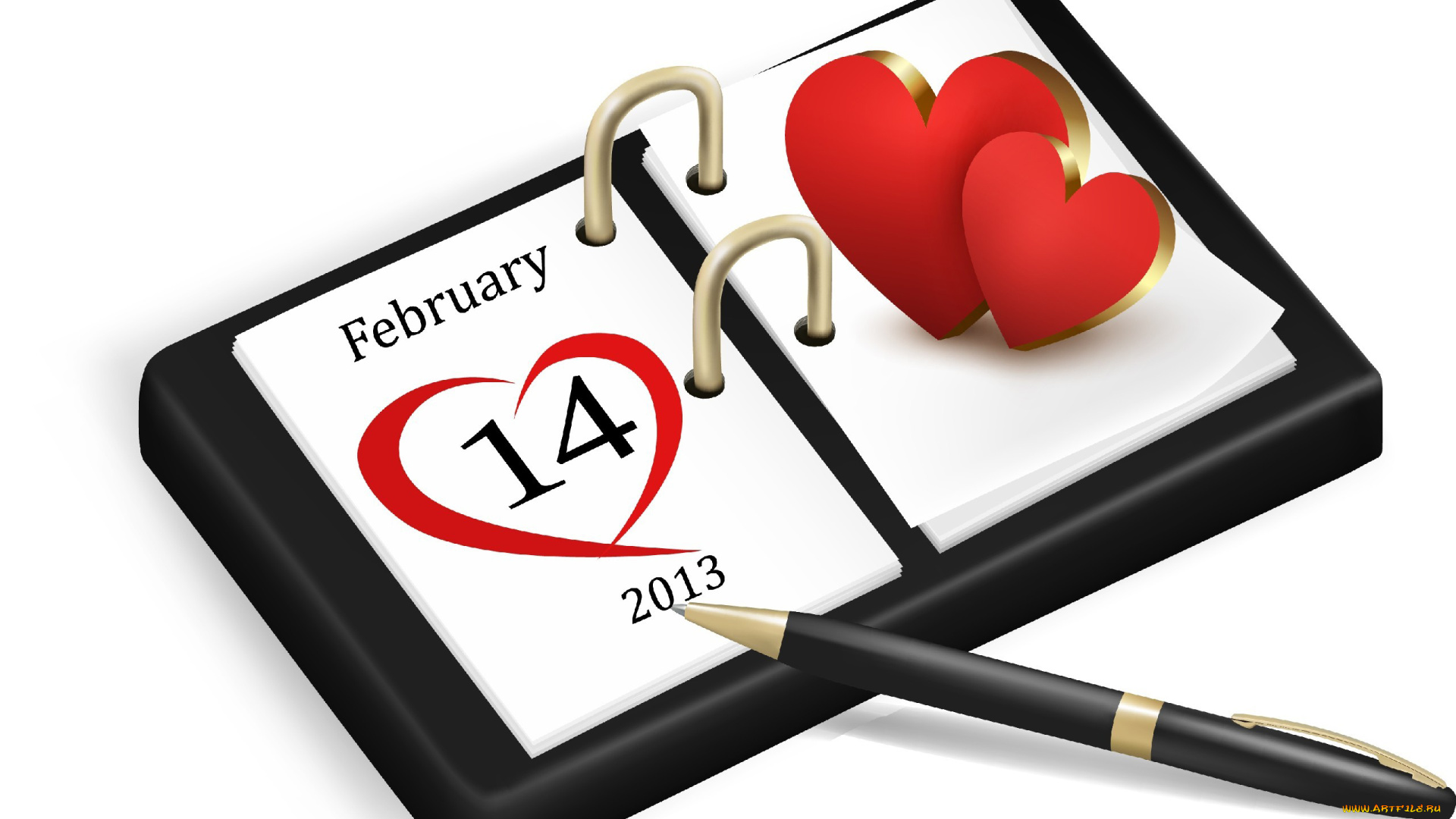 праздничные, день, св, валентина, сердечки, любовь, календарь, дата, ручка