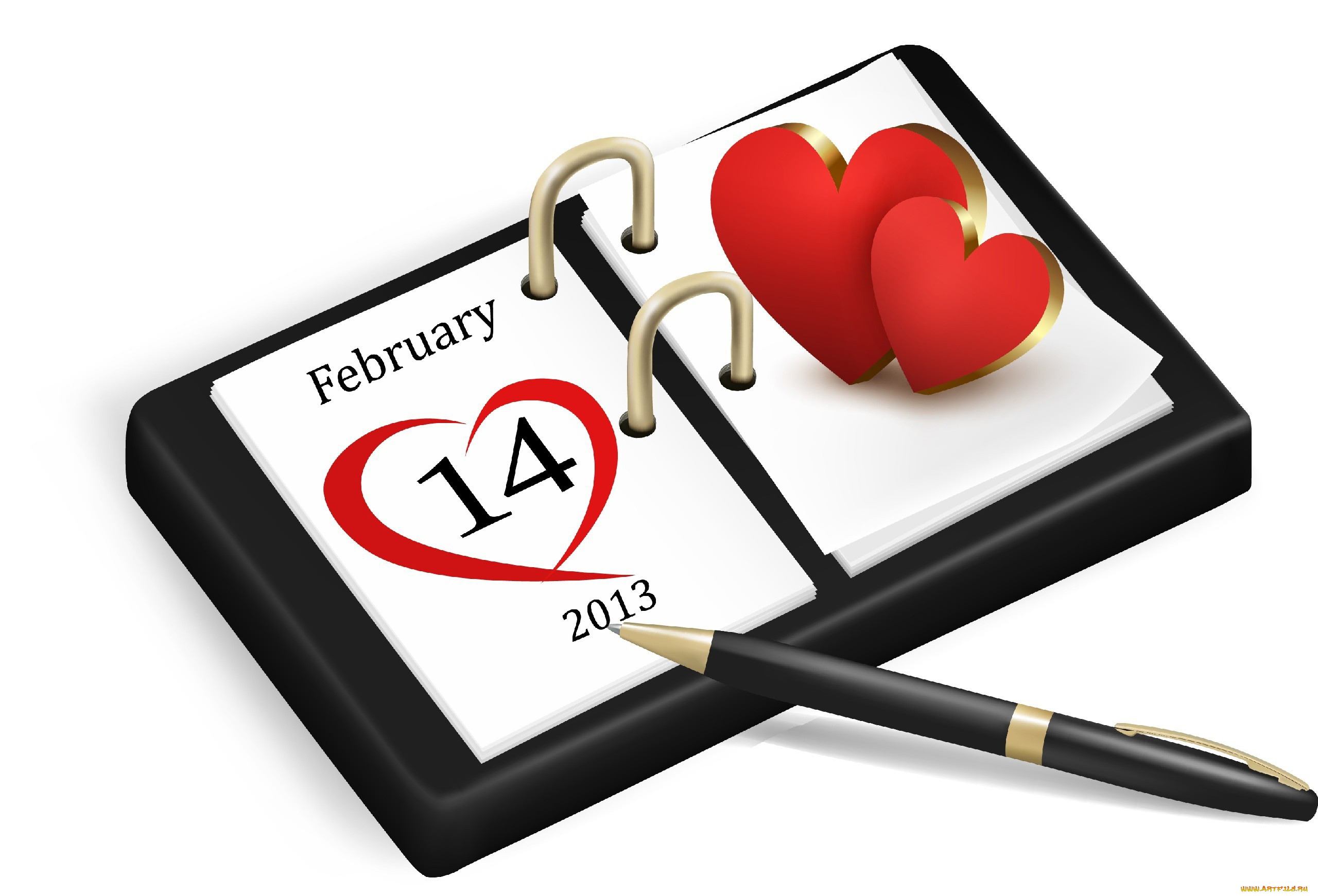 праздничные, день, св, валентина, сердечки, любовь, календарь, дата, ручка