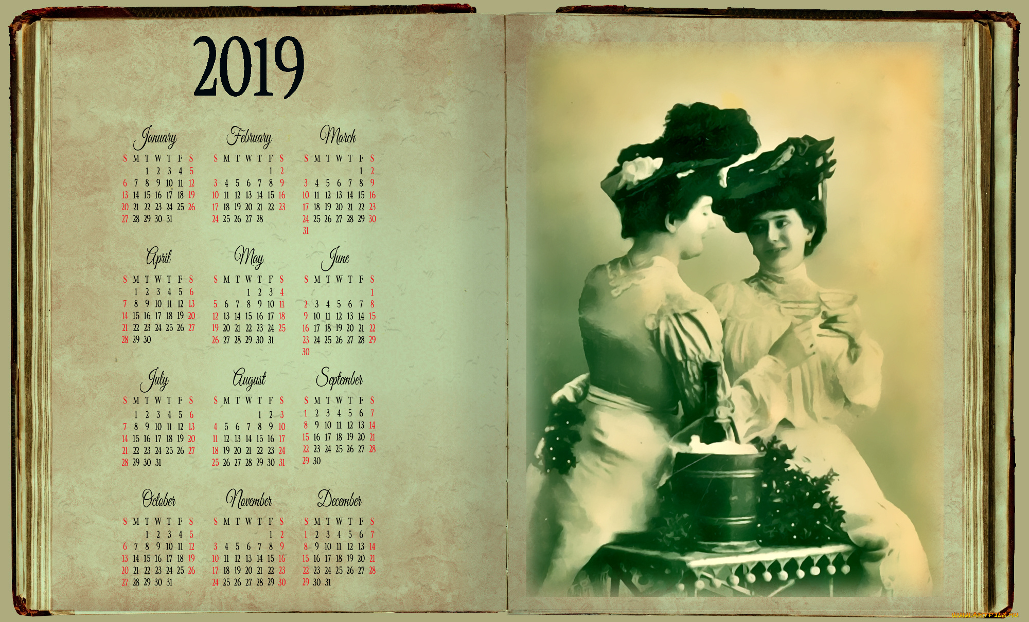календари, рисованные, , векторная, графика, женщина, шляпа, фужер