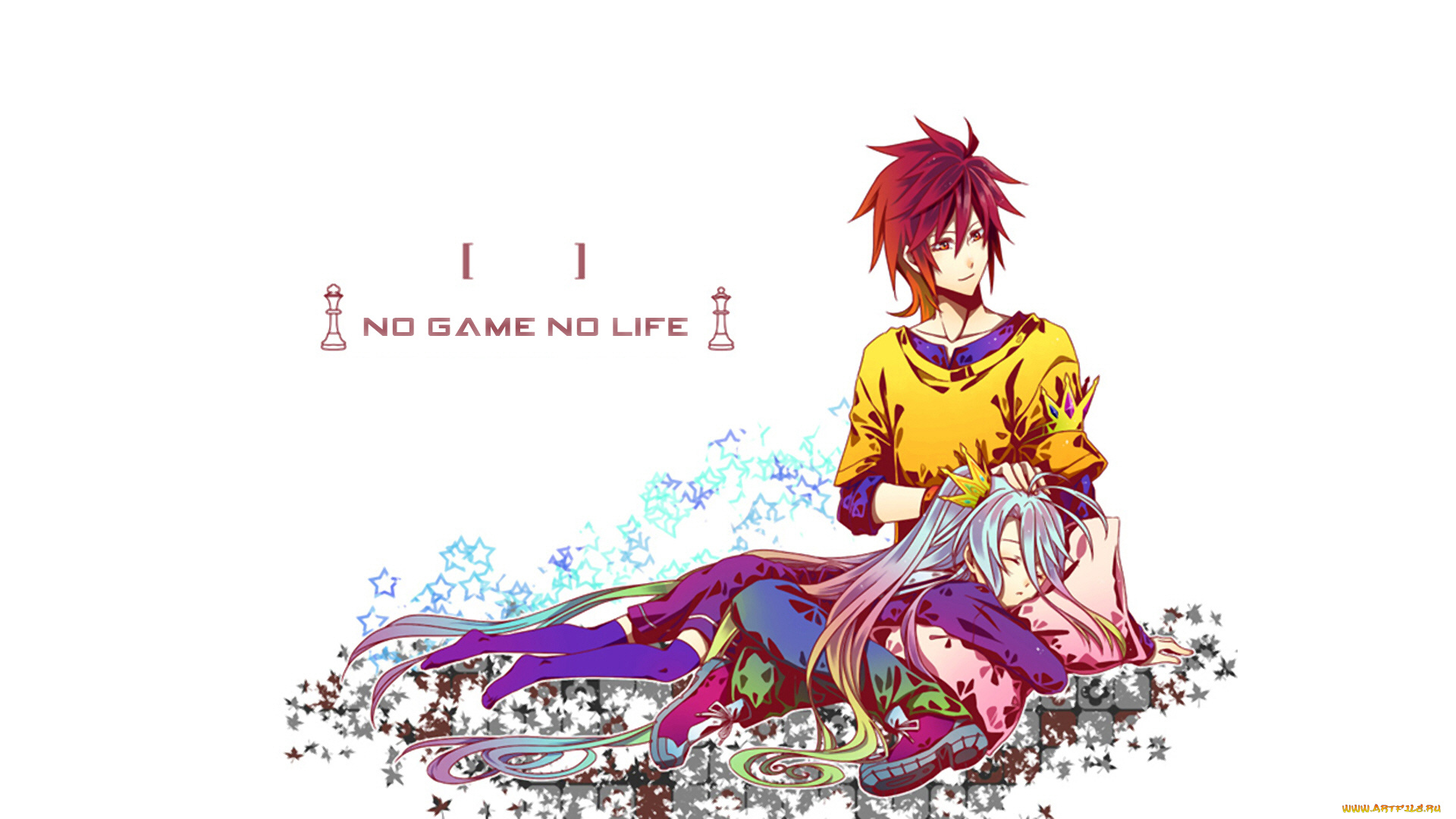 аниме, no, game, no, life, двое