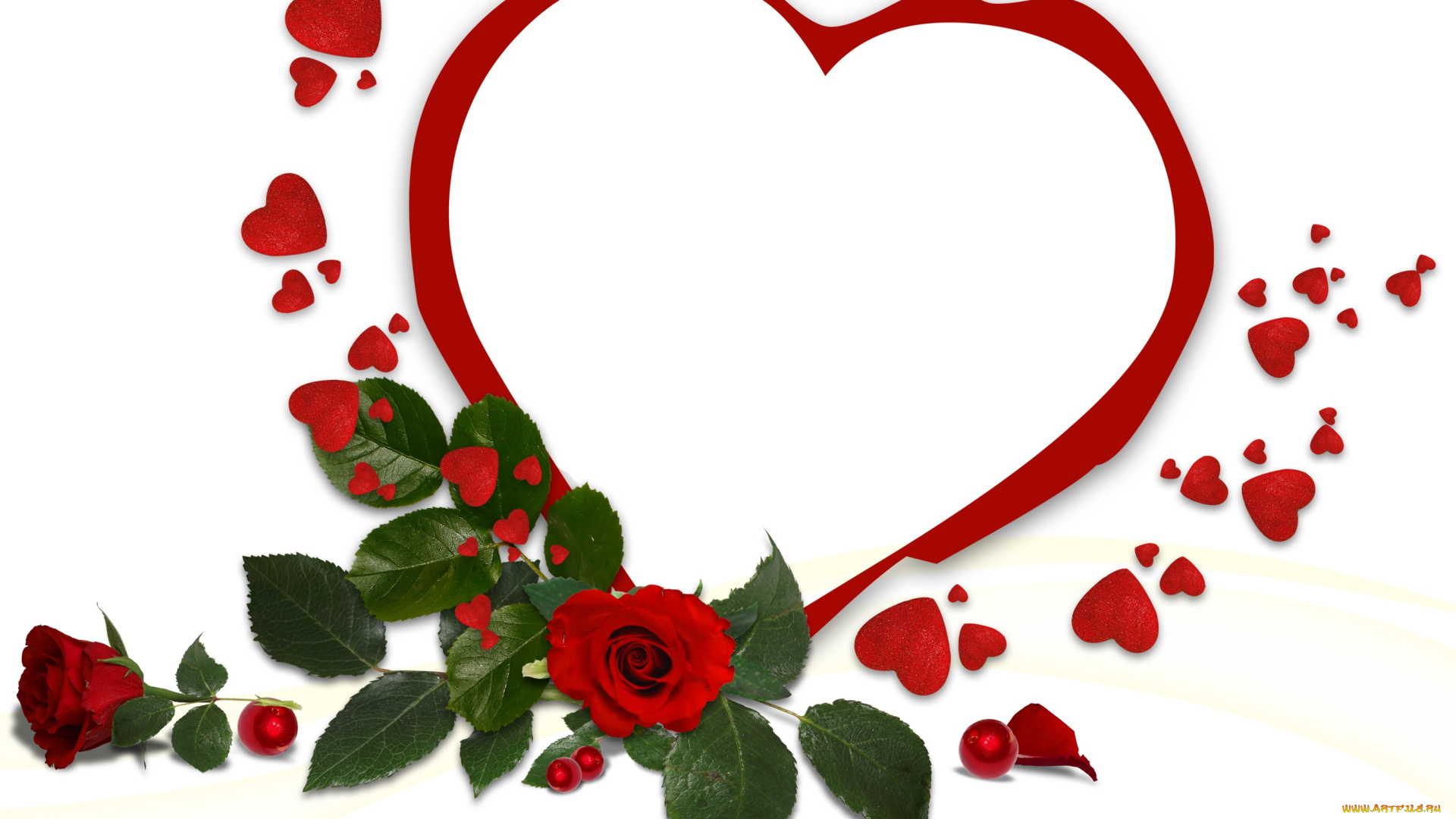 праздничные, день, святого, валентина, , сердечки, , любовь, сердечко, фон, цветы