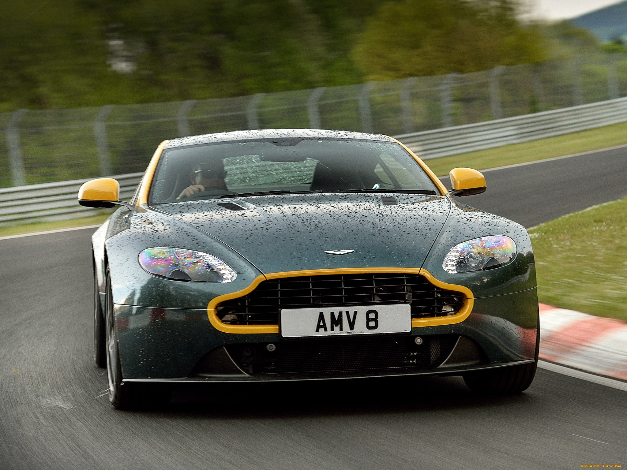 автомобили, aston, martin, uk-spec, n430, vantage, v8, aston, martin, зеленый, 2014г