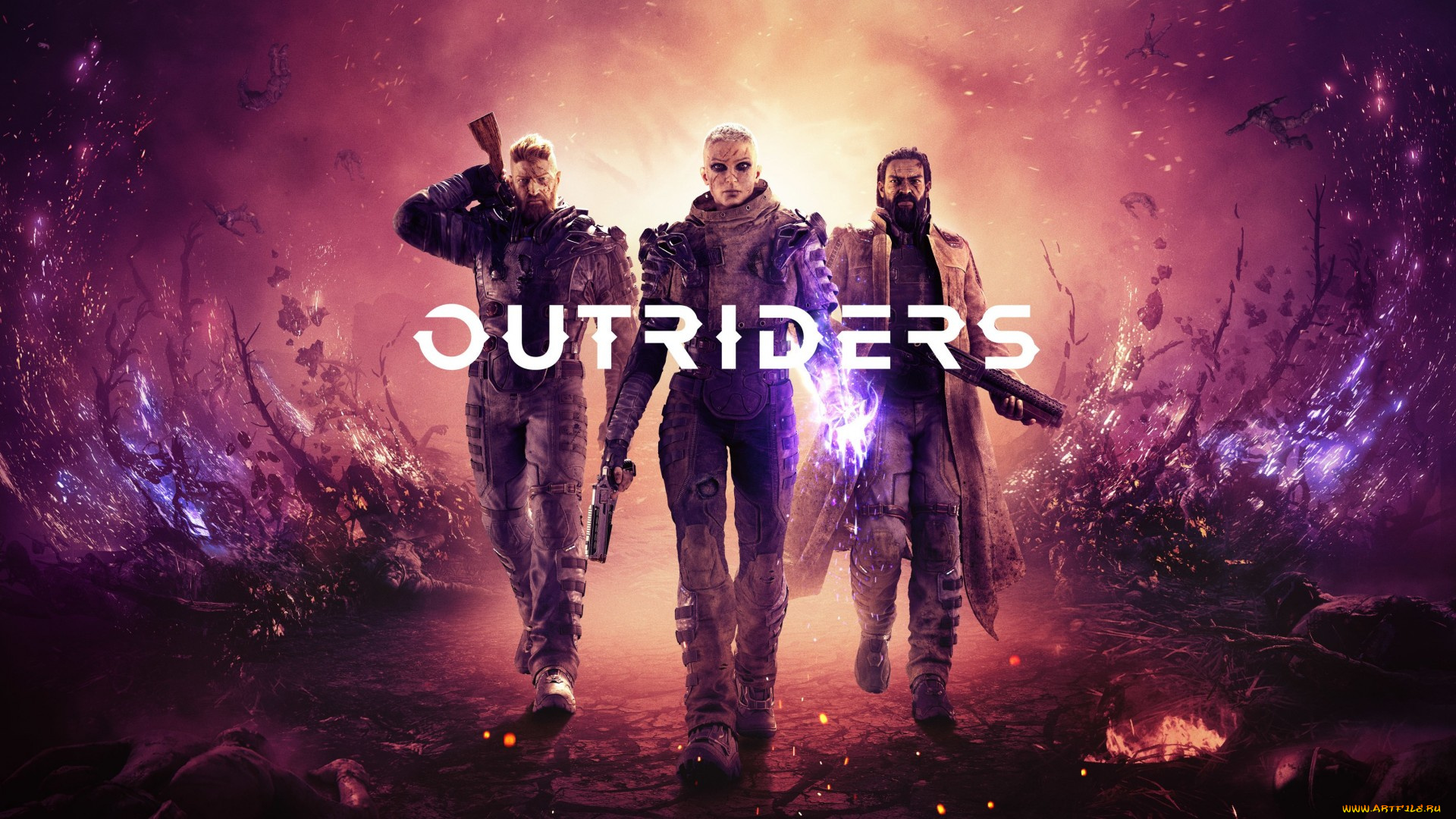 outriders, , 2019, видео, игры, ---другое, шутер, outriders, e3, постер, people, can, fly, square, enix
