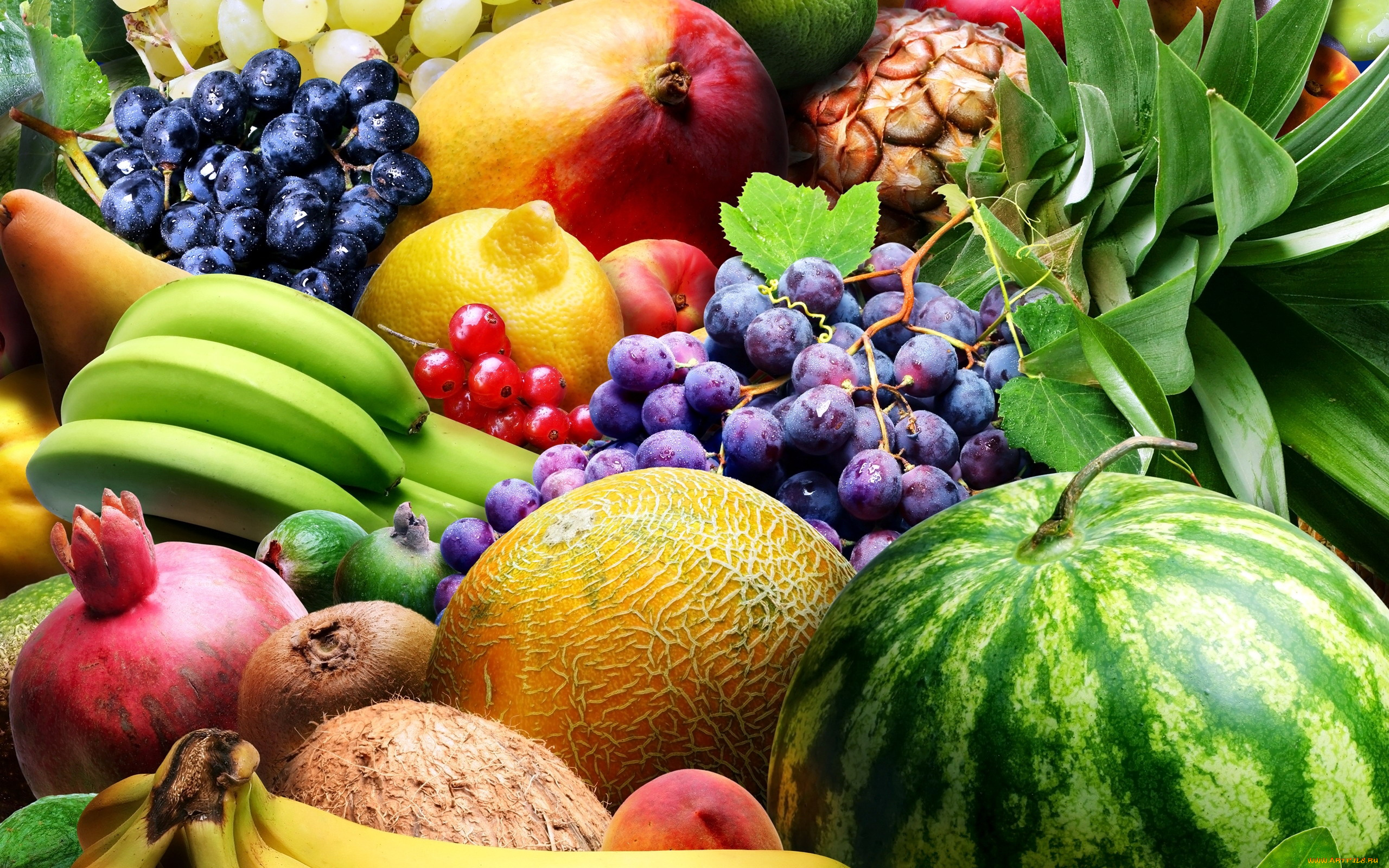 еда, фрукты, , ягоды, дыня, виноград, арбуз