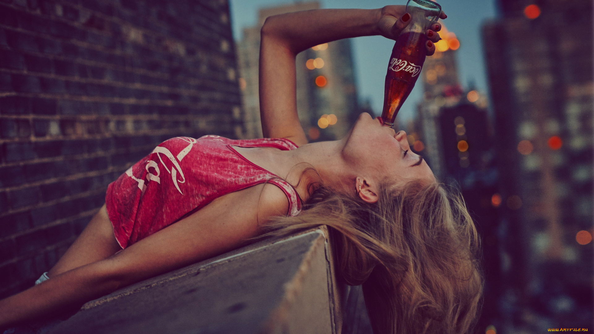 бренды, coca-cola, девушка, напиток