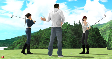 Картинка 3д+графика спорт+ sport девушки взгляд фон игра гольф