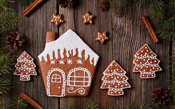Картинка праздничные угощения xmas новый год выпечка merry gingerbread сладкое печенье глазурь рождество christmas cookies decoration