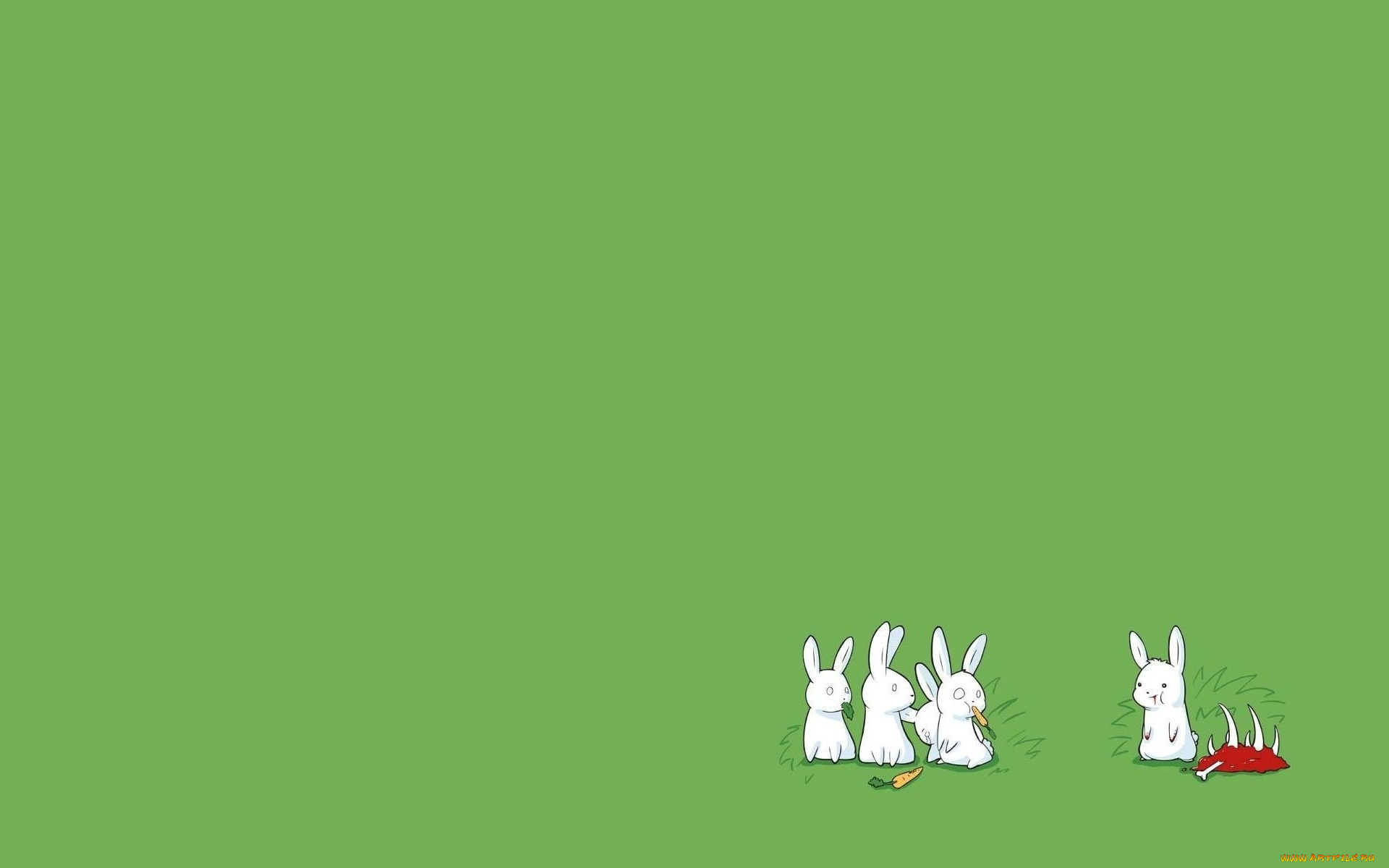 рисованные, минимализм, кролики