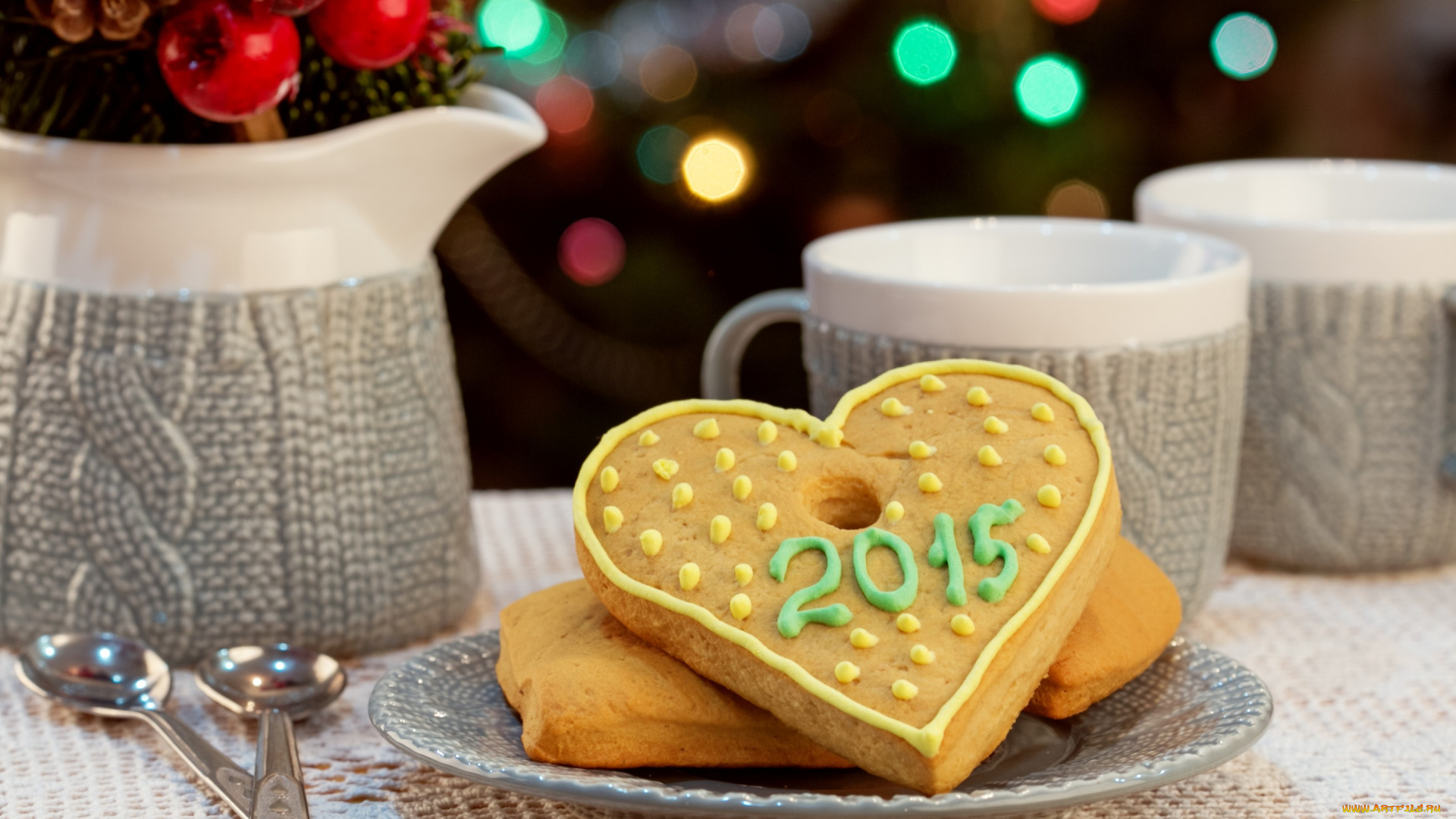 праздничные, угощения, merry, christmas, xmas, decoration, новый, год, рождество, украшения, печенье, сердце, 2015